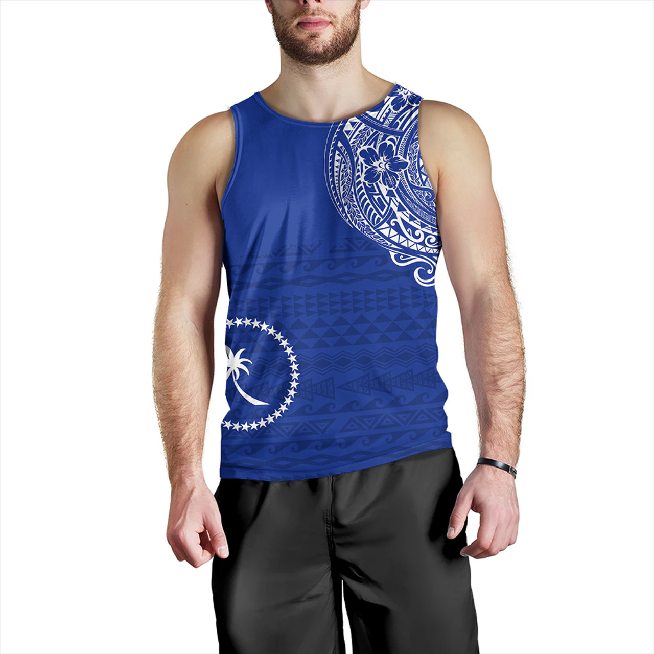 Chuuk Tank Top Polynesian Flag With Coat Of Arms