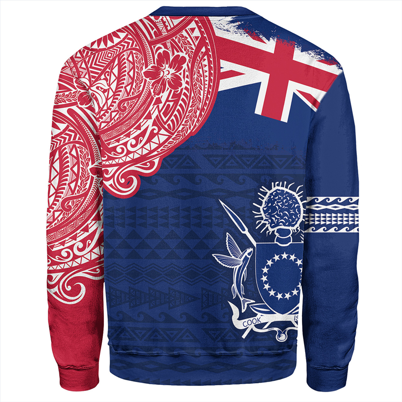 Cook Islands Sweatshirt Polynesian Flag With Coat Of Arms