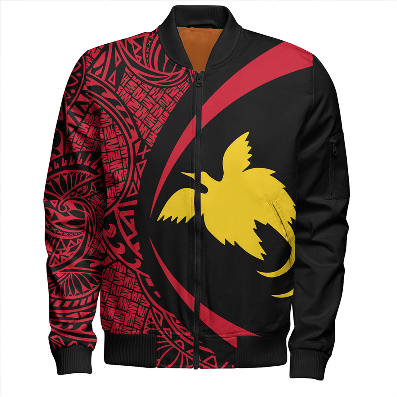 Papua New Guinea Bomber Jacket Coat Of Arm Lauhala Circle