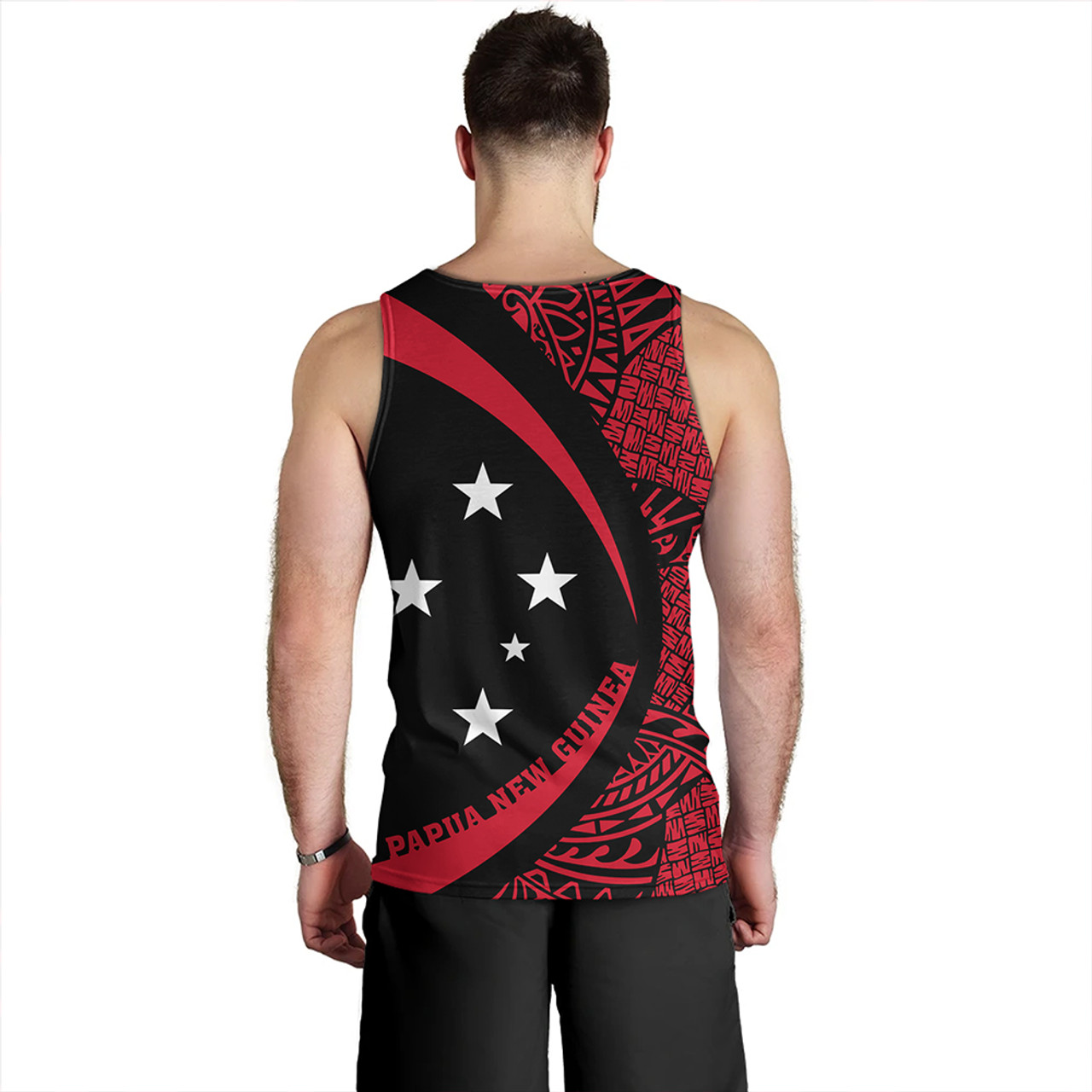 Papua New Guinea Tank Top Coat Of Arm Lauhala Circle