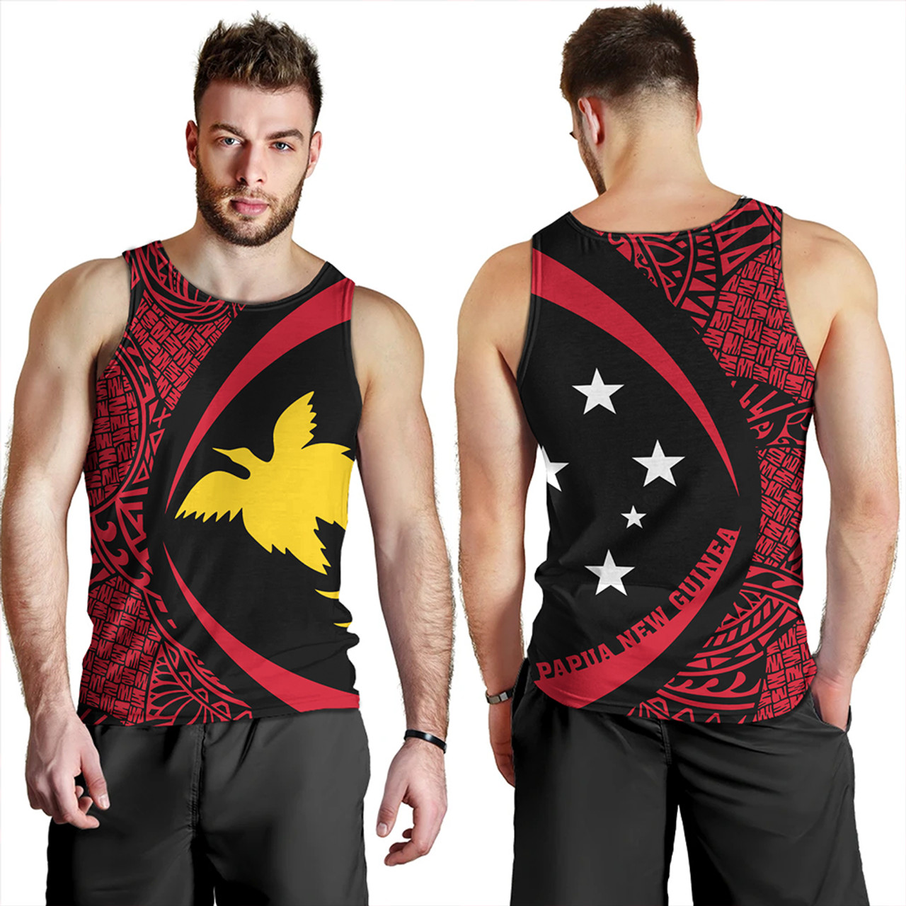 Papua New Guinea Tank Top Coat Of Arm Lauhala Circle