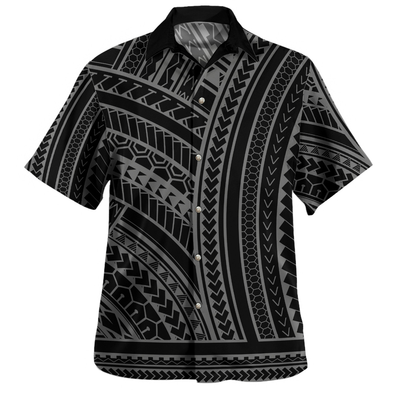 Polynesian Hawaiian Shirt Polynesia Pattern Grey