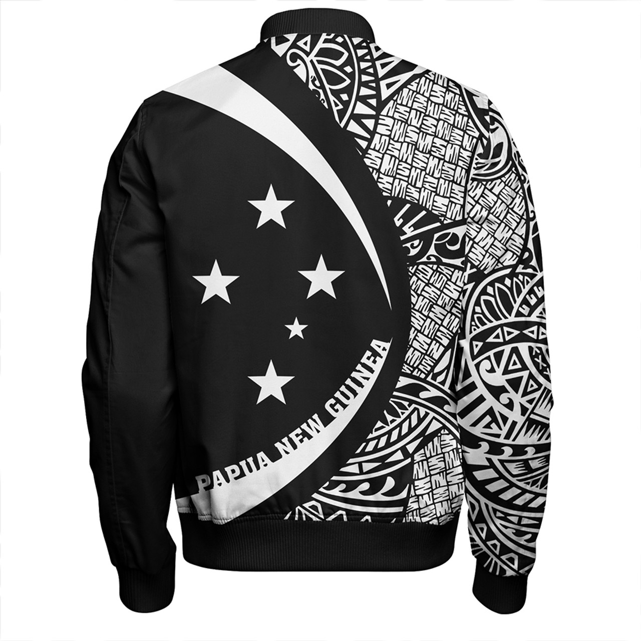 Papua New Guinea Bomber Jacket Coat Of Arm Lauhala White Circle