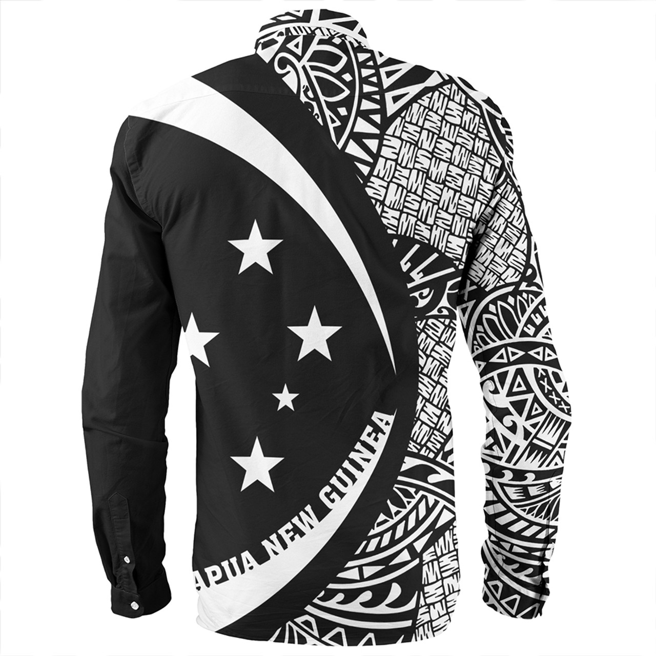 Papua New Guinea Long Sleeve Shirt Coat Of Arm Lauhala White Circle