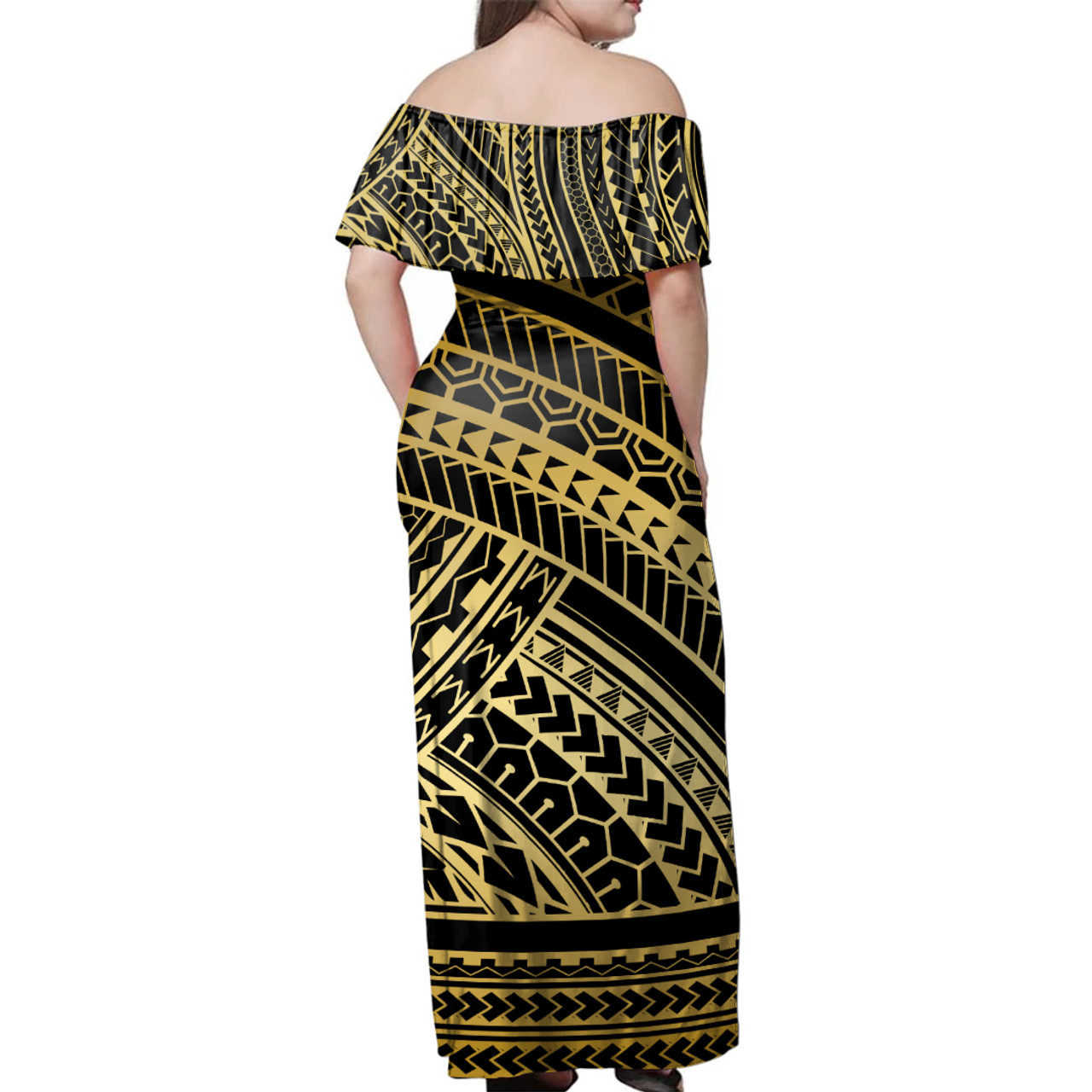 Polynesian Combo Dress And Shirt Polynesian Pattern Tattoo Gold