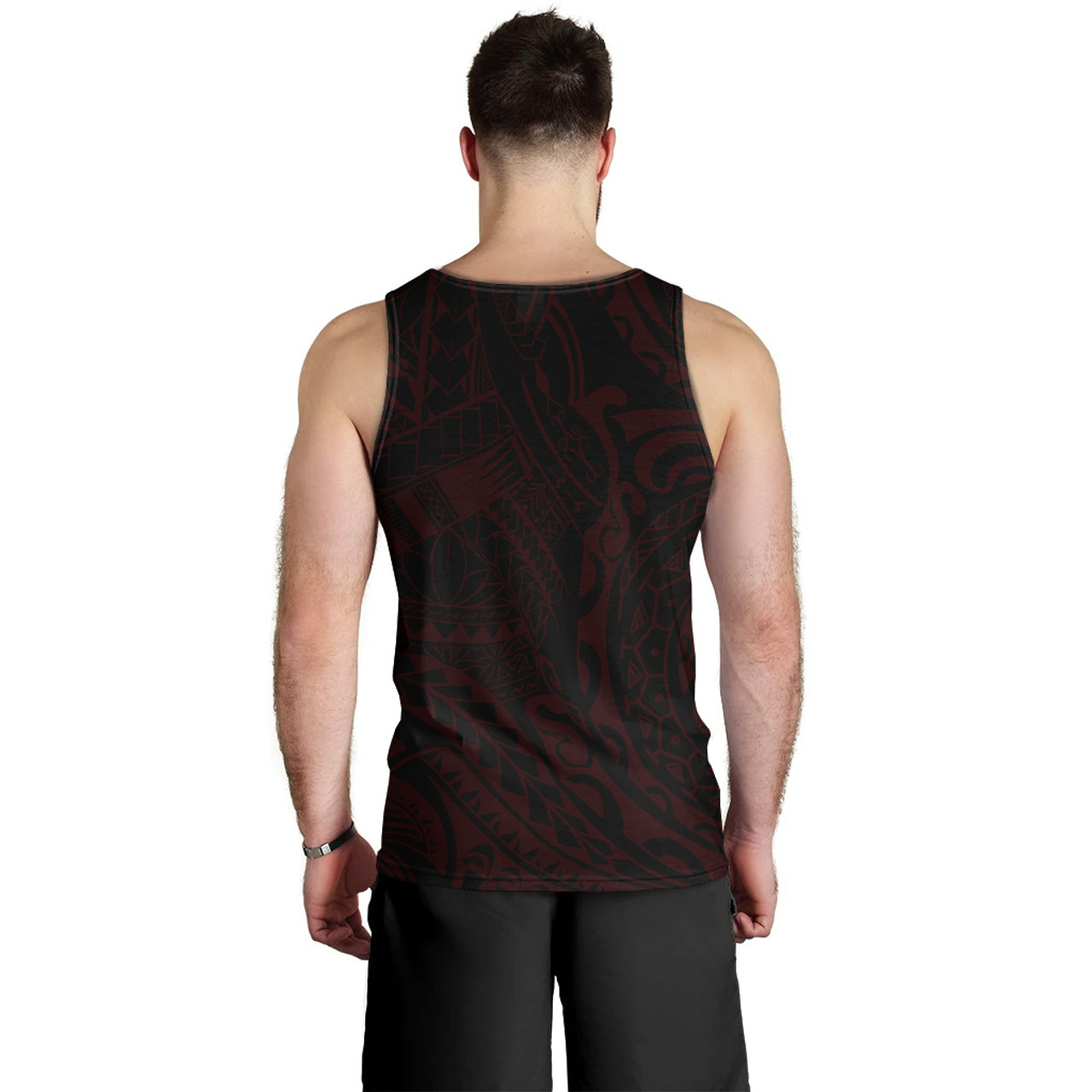 Polynesian Men Tank Top - Polynesian Tattoo Style Version 2 Red