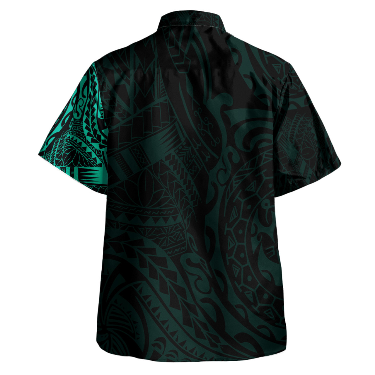 Polynesian Hawaiian Shirt - Polynesian Tattoo Style Version 2 Turquoise