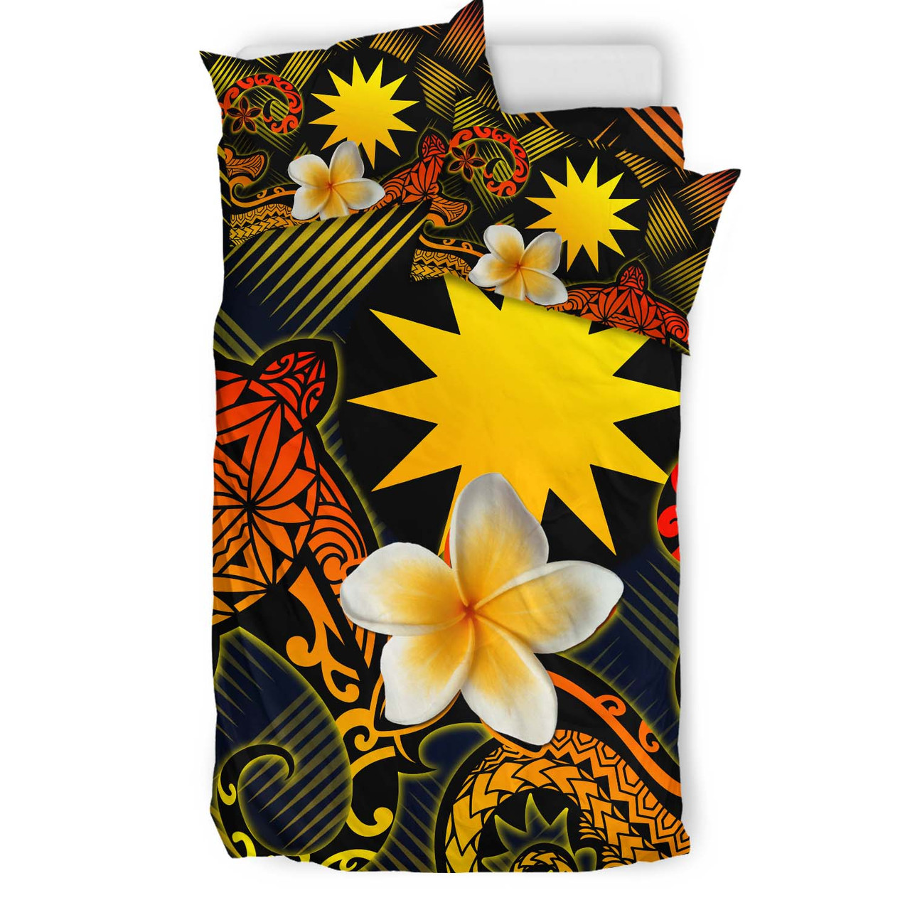 Nauru Polynesian Bedding Set - Lauhala Turtle Plumeria Tropical