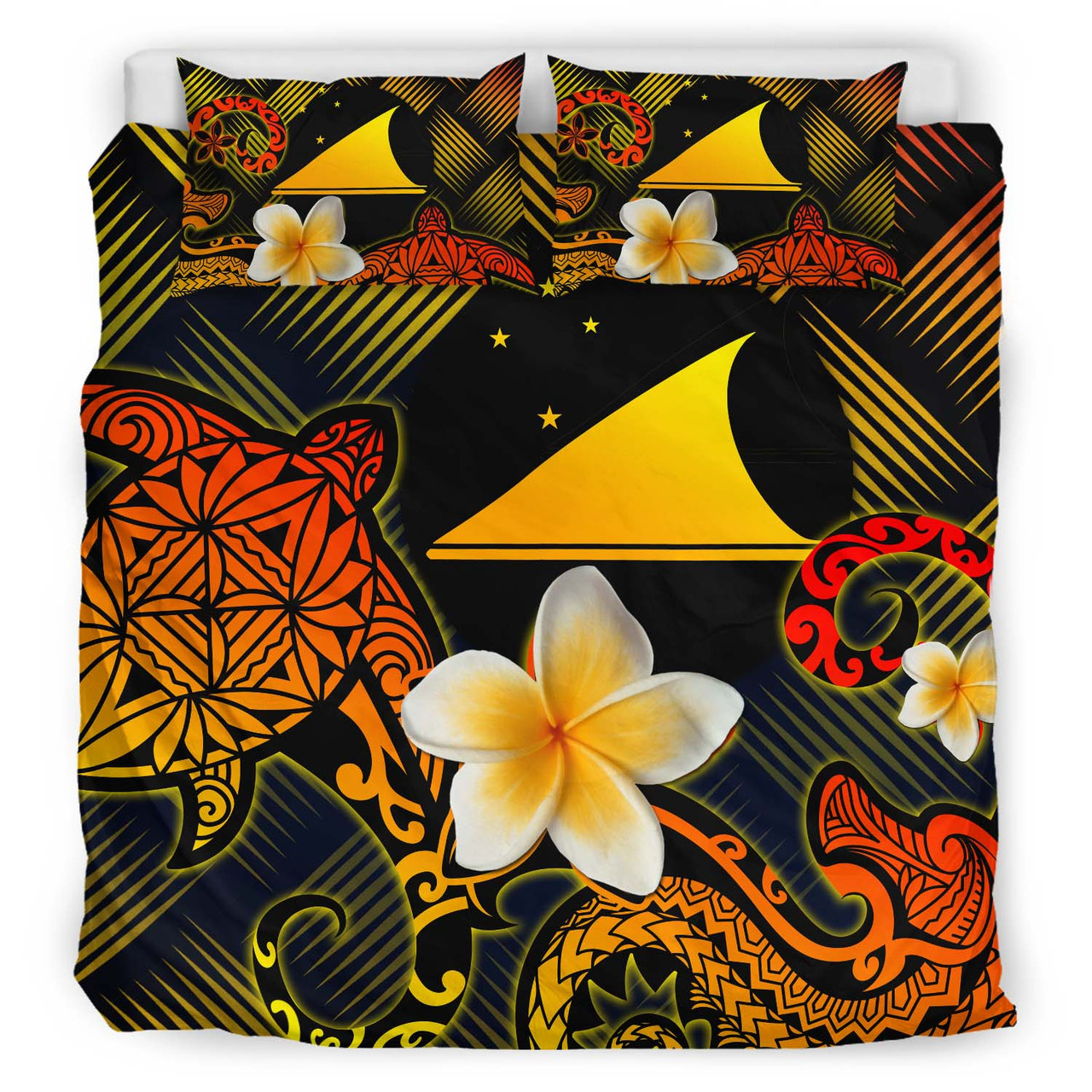 Tokelau Polynesian Bedding Set - Lauhala Turtle Plumeria Tropical