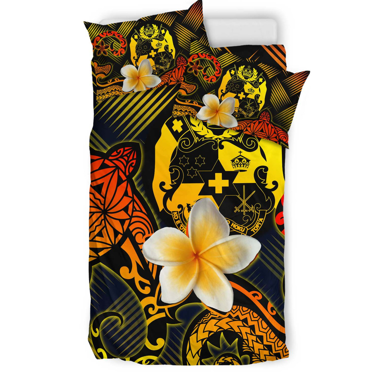 Tonga Polynesian Bedding Set - Lauhala Turtle Plumeria Tropical