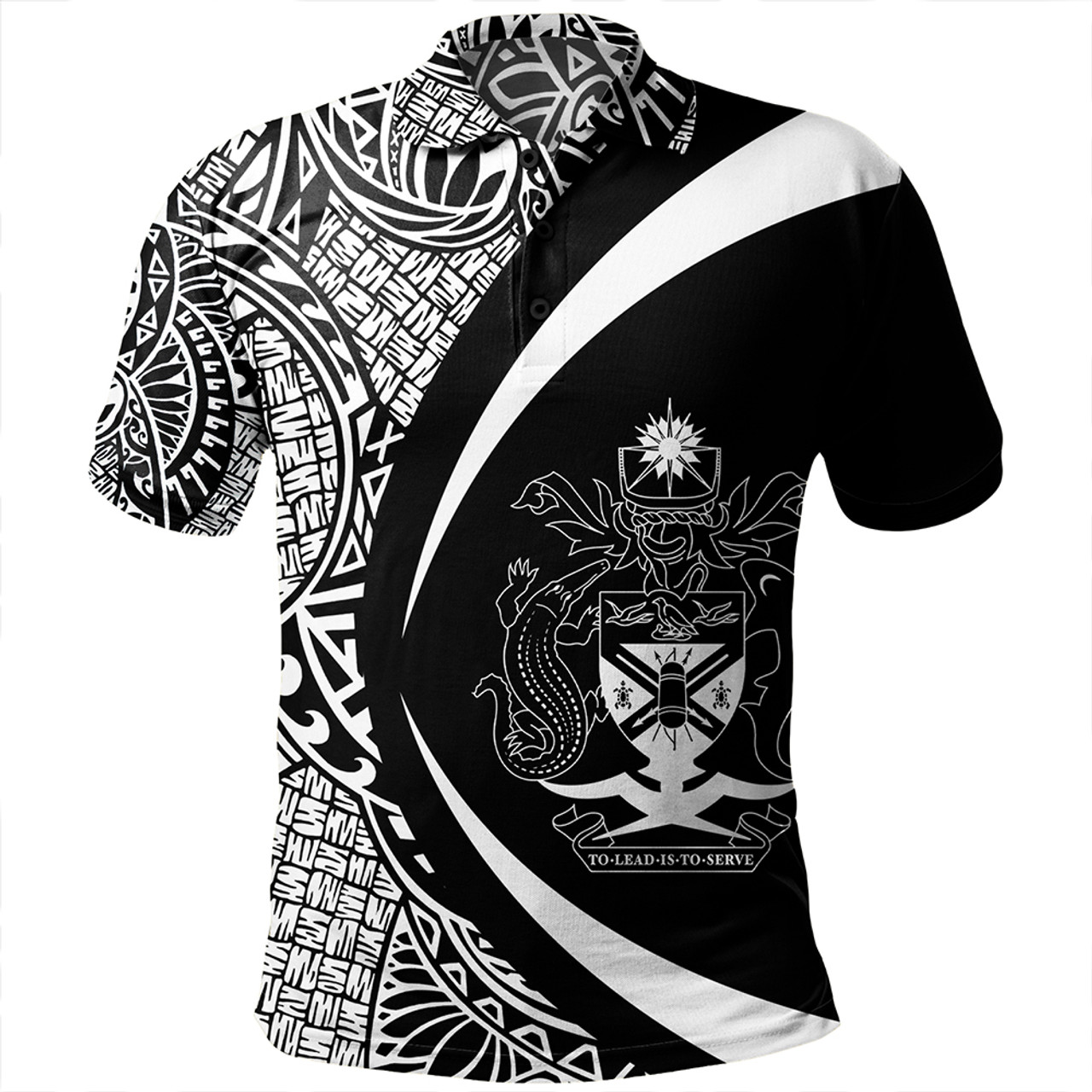 Solomon Islands Polo Shirt Coat Of Arm Lauhala White Circle