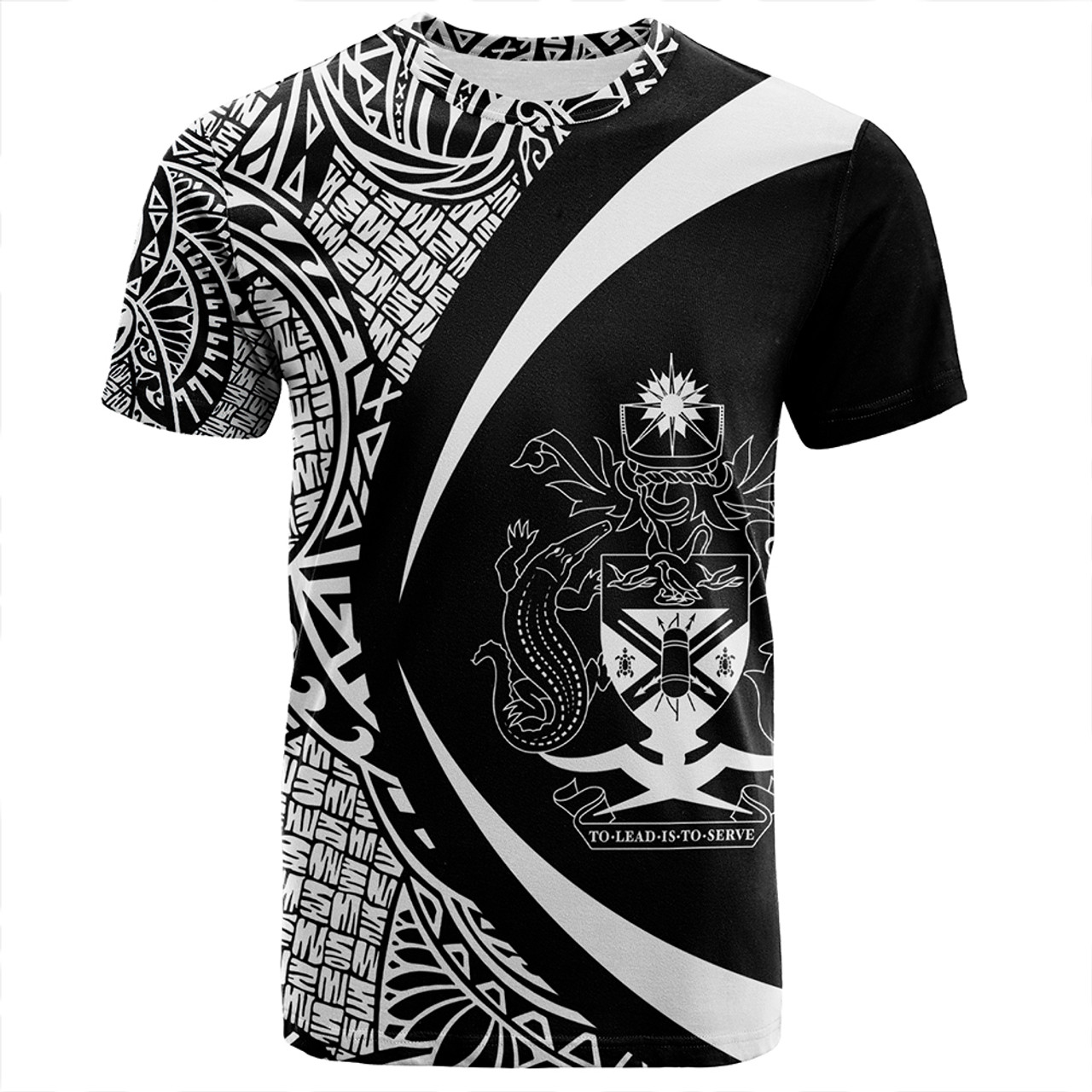 Solomon Islands T-Shirt Coat Of Arm Lauhala White Circle