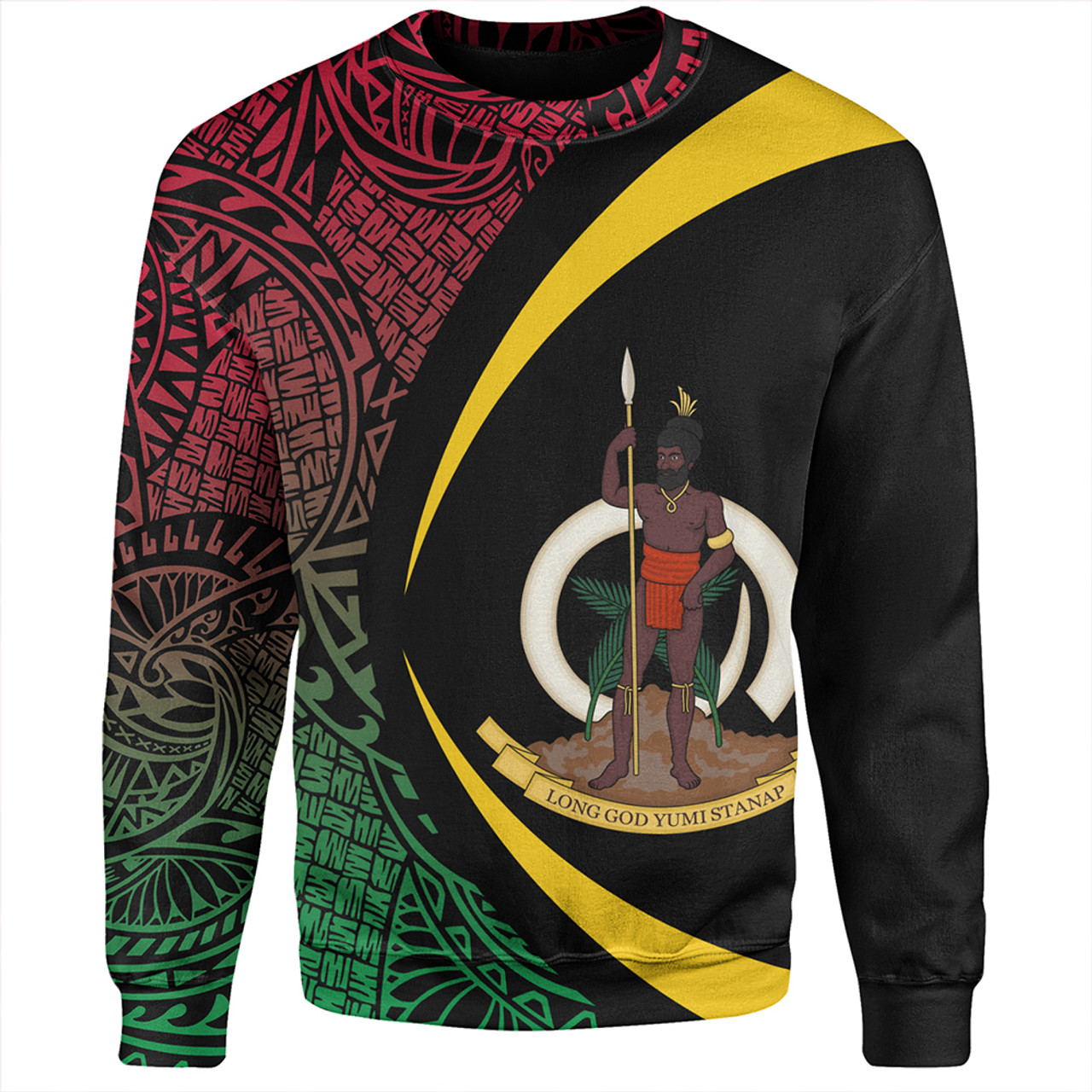 Vanuatu Sweatshirt Coat Of Arm Lauhala Circle