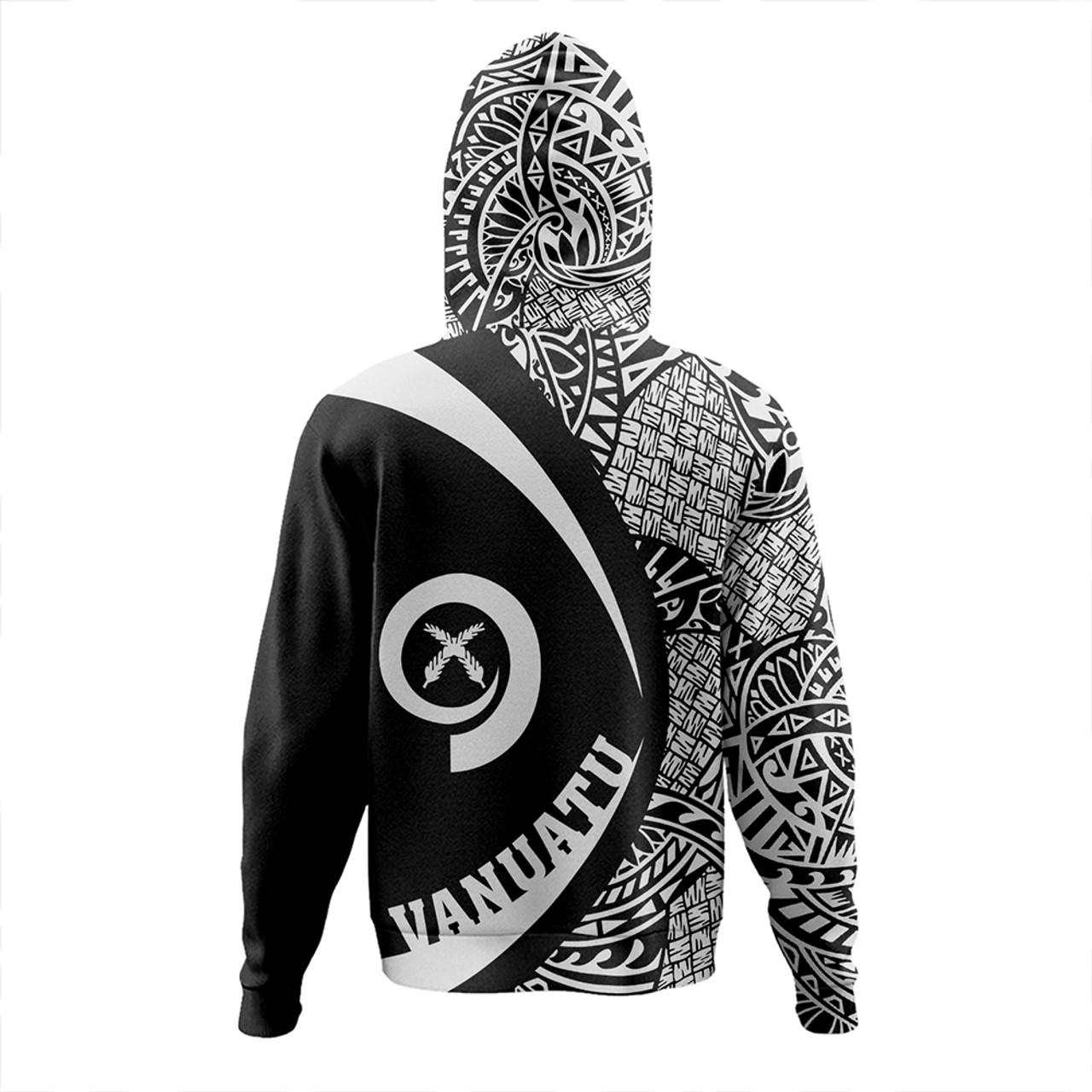 Vanuatu Hoodie Coat Of Arm Lauhala White Circle