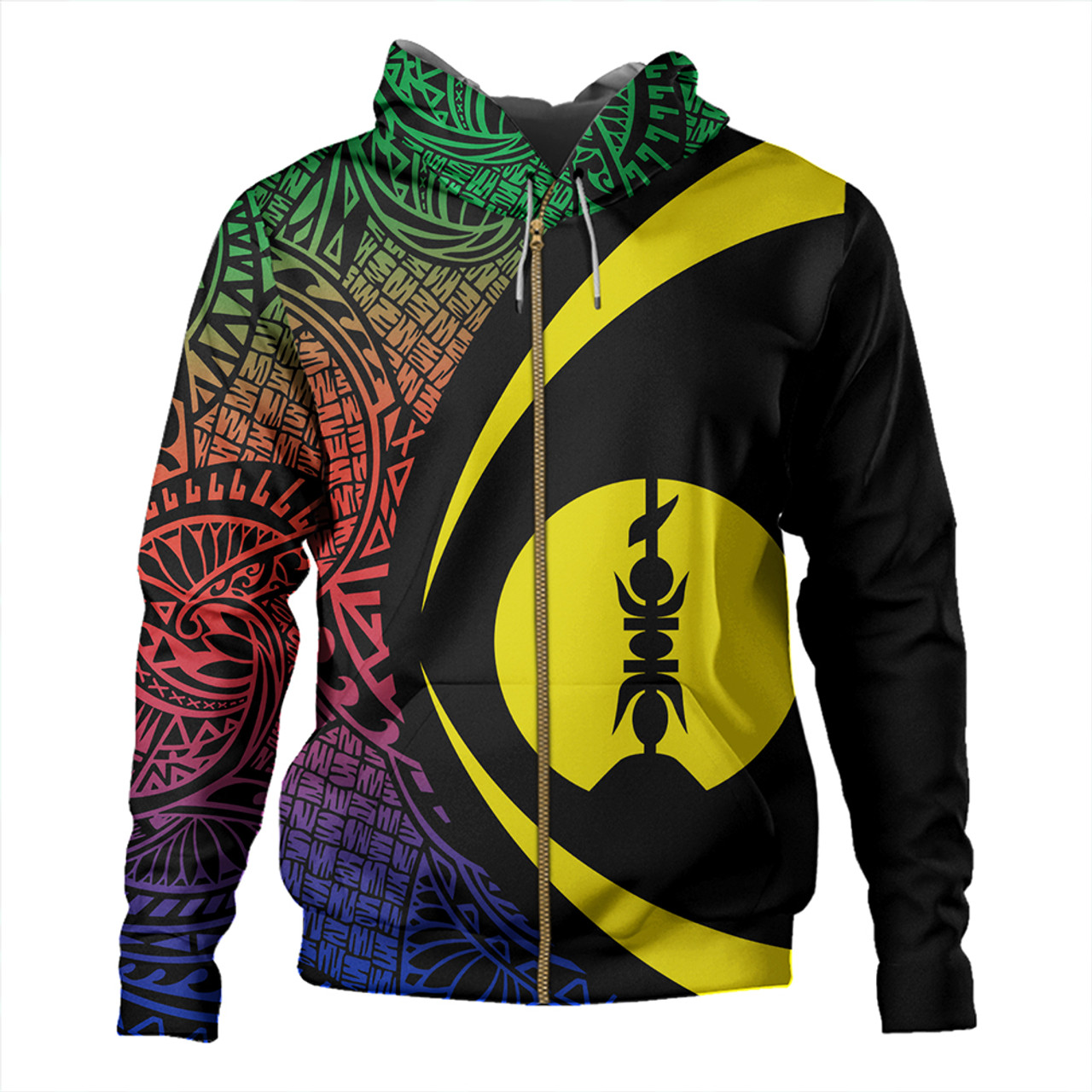 New Caledonia Hoodie Coat Of Arm Lauhala Circle