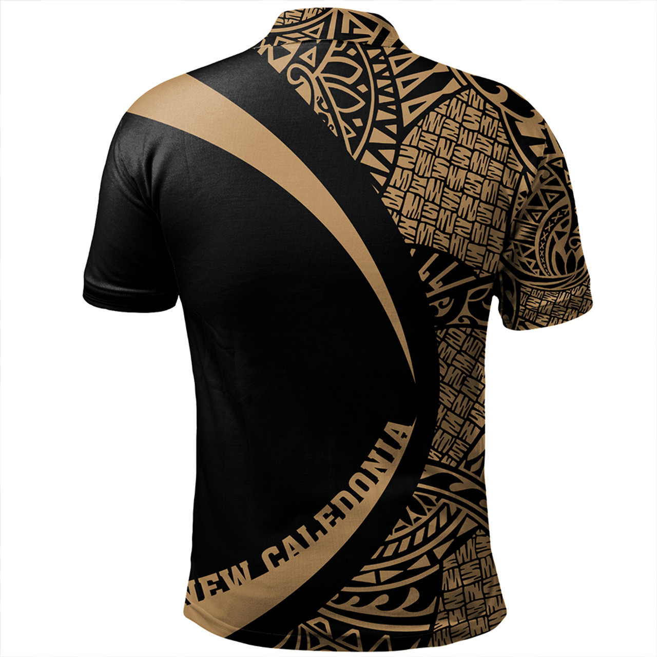 New Caledonia Polo Shirt Coat Of Arm Lauhala Gold Circle