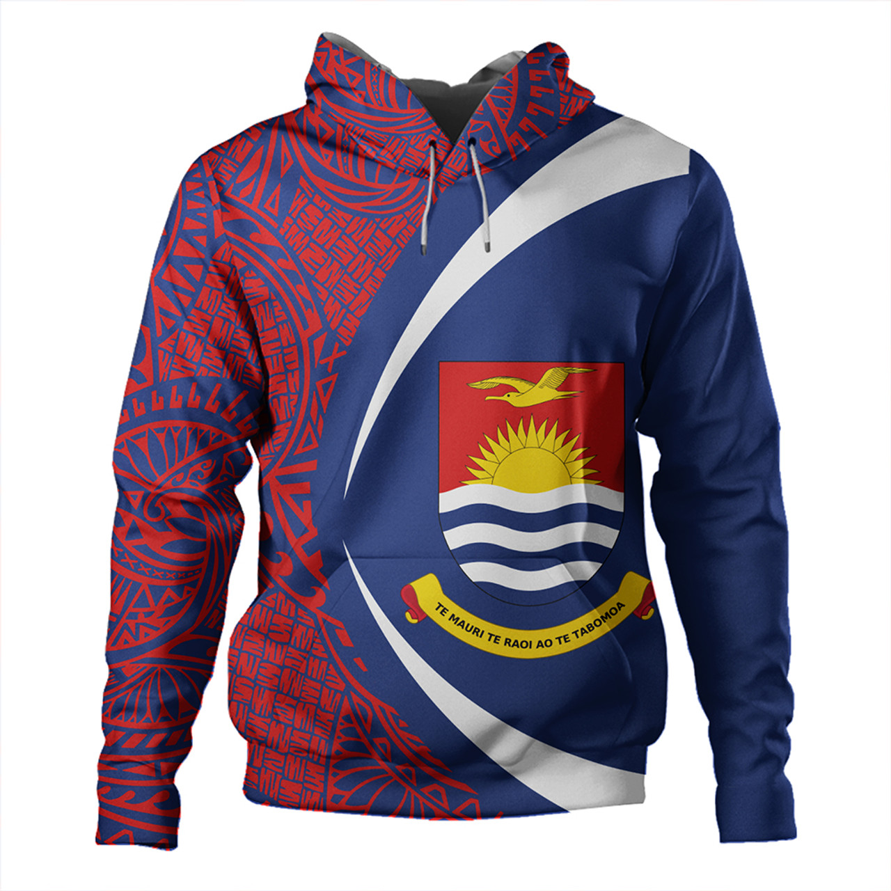 Kiribati Hoodie Coat Of Arm Lauhala Circle