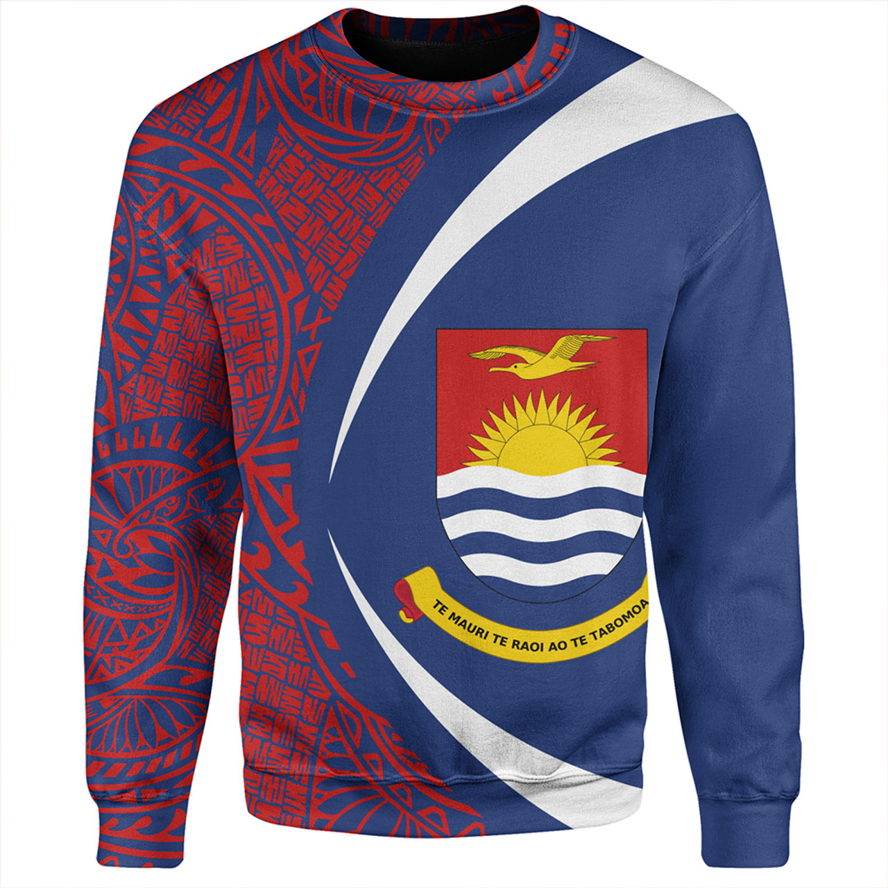 Kiribati Sweatshirt Coat Of Arm Lauhala Circle