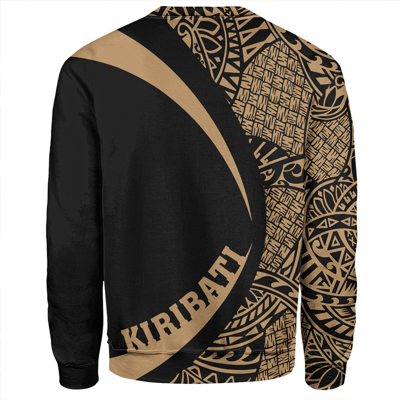 Kiribati Sweatshirt Coat Of Arm Lauhala Gold Circle