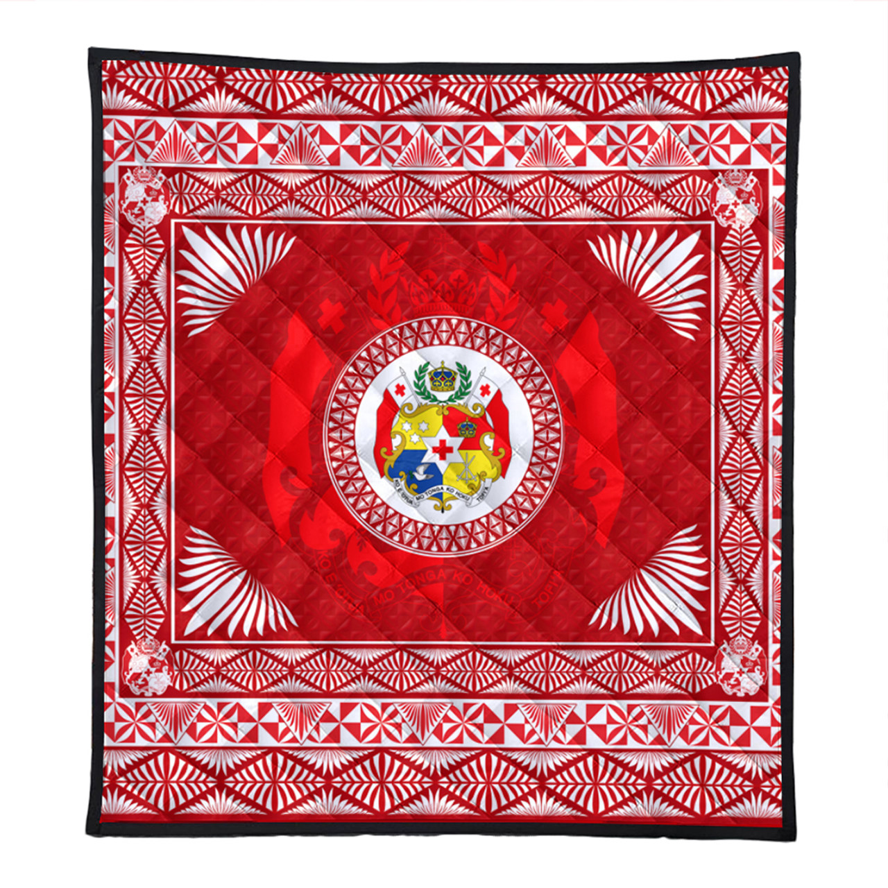 Tonga Premium Quilt Ngatu Pattern Coat Of Arms Style