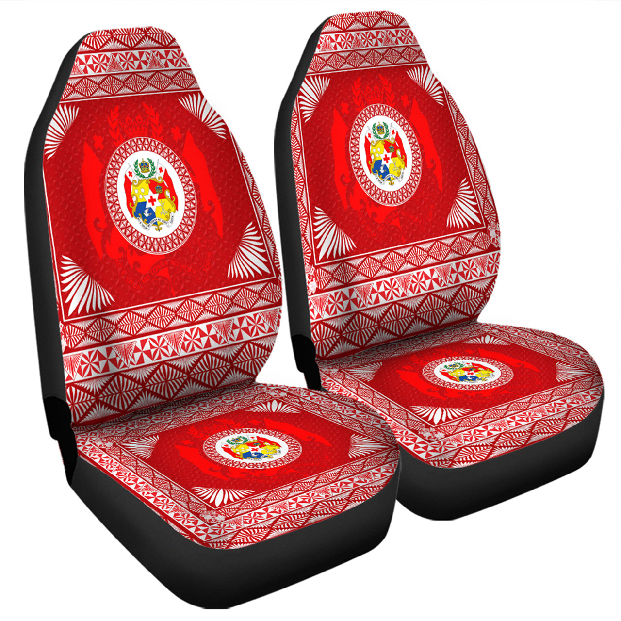 Tonga Car Seat Covers Ngatu Pattern Coat Of Arms Style