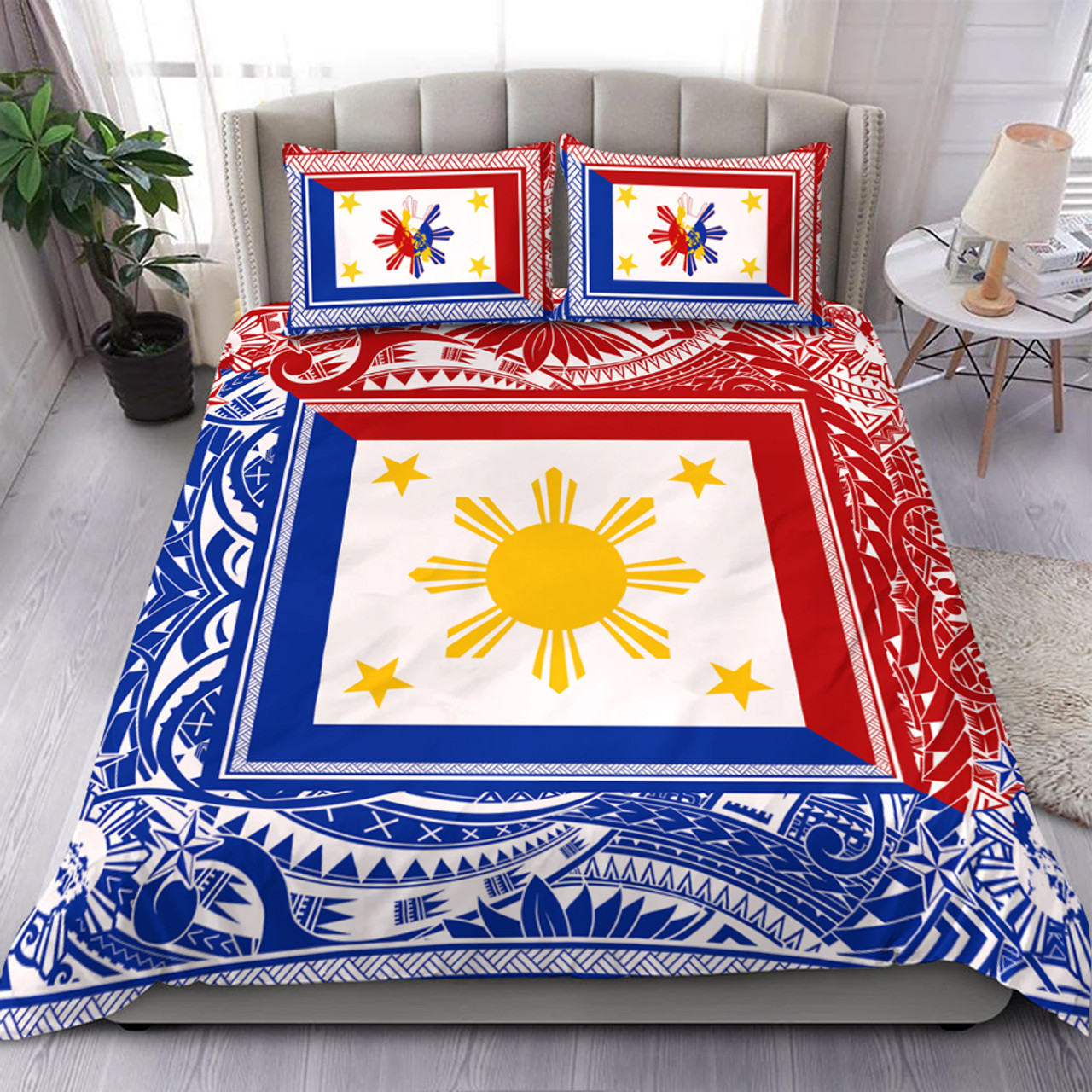 Philippines Bedding Set Polynesian Star Coat Of Arms