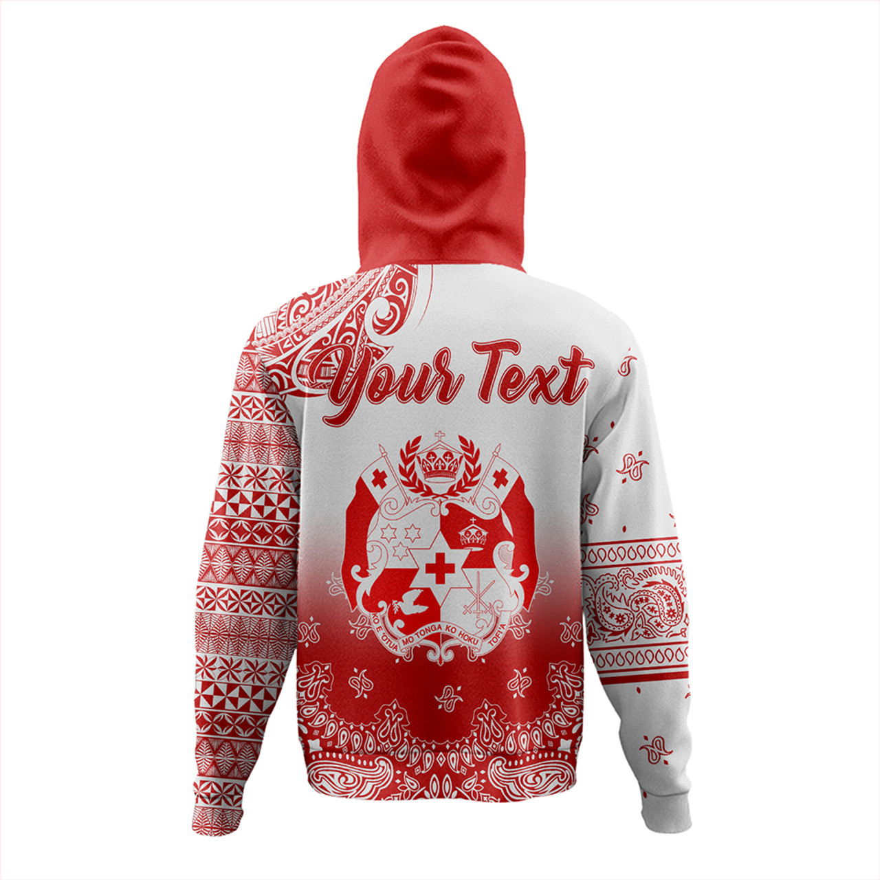 Tonga Hoodie Custom Pattern Ngatu With Paisley Style