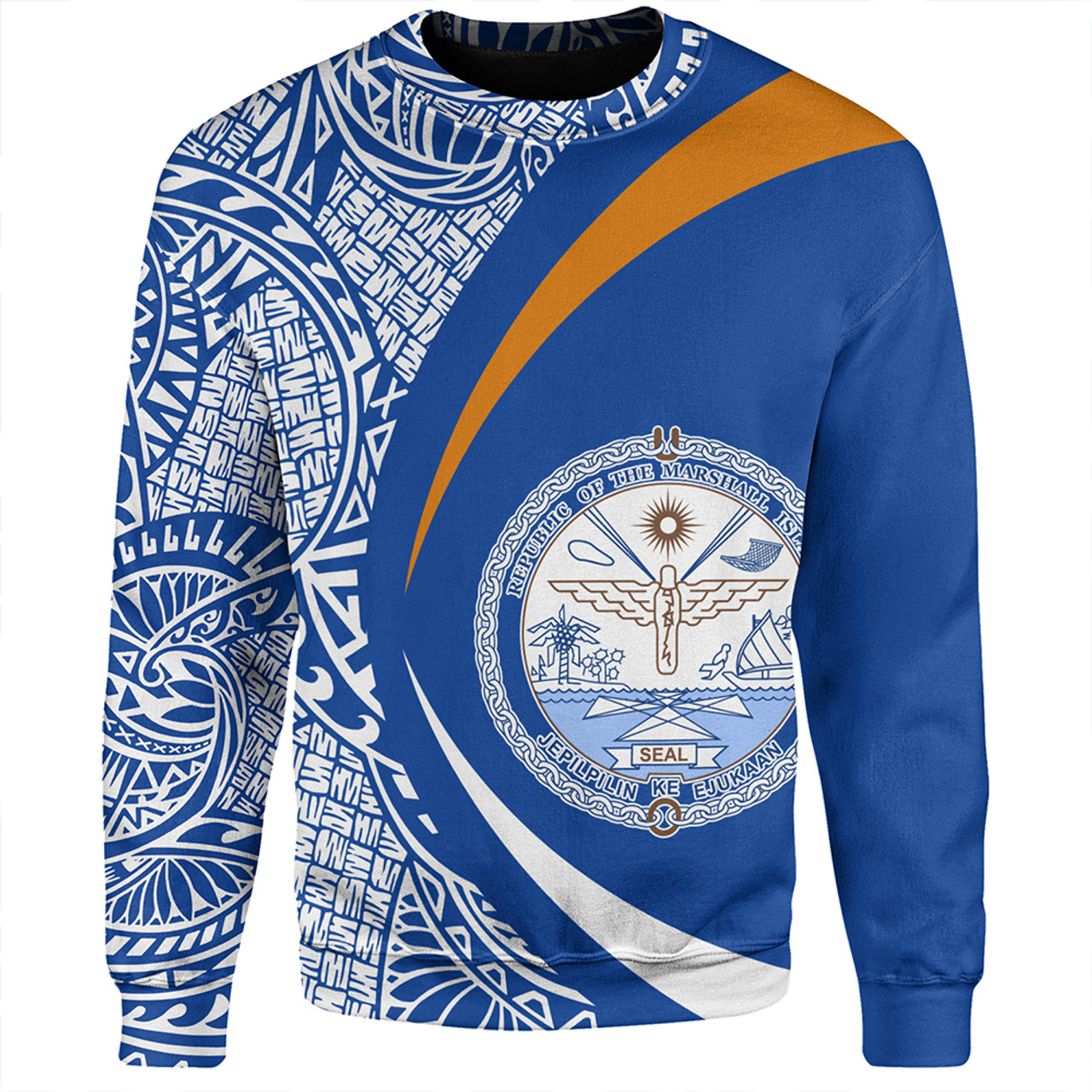 Marshall Islands Sweatshirt Coat Of Arm Lauhala Circle