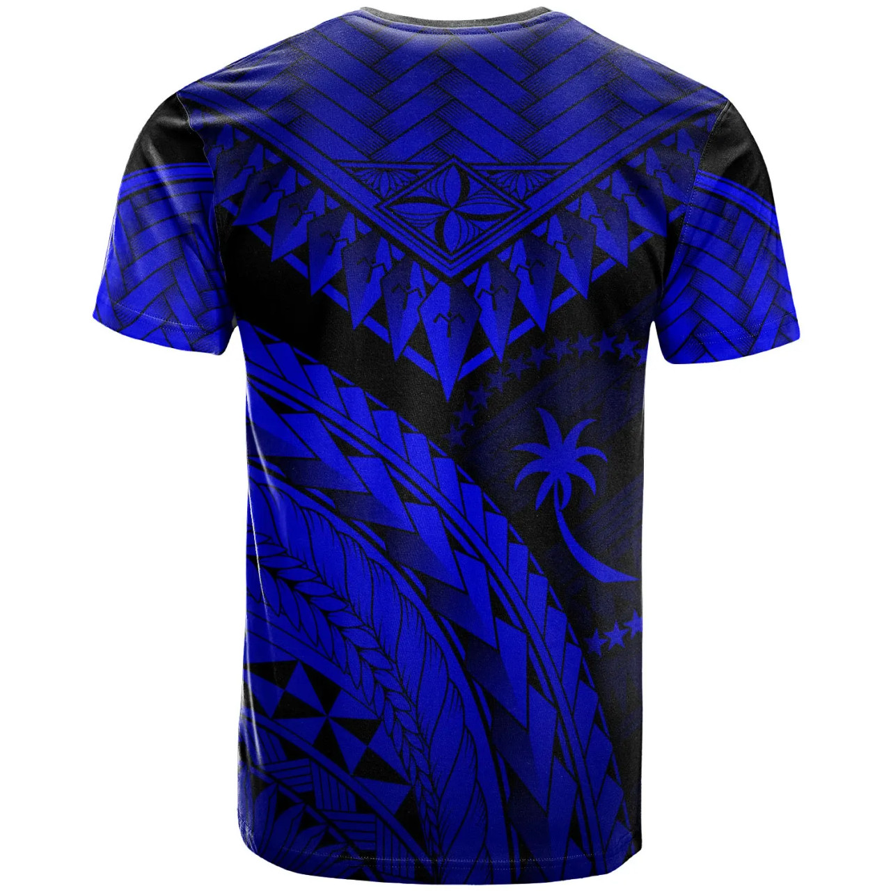 Chuuk Custom Personalised T-Shirt Royal Blue- Polynesian Necklace and Lauhala 2