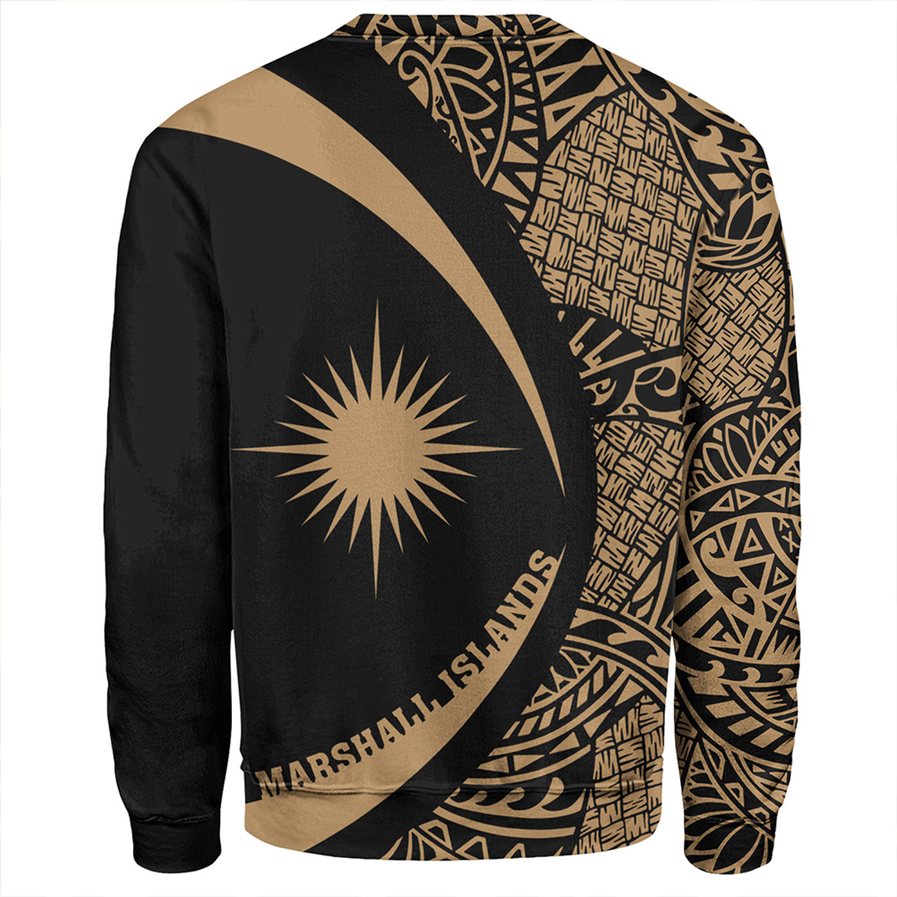 Marshall Islands Sweatshirt Coat Of Arm Lauhala Gold Circle