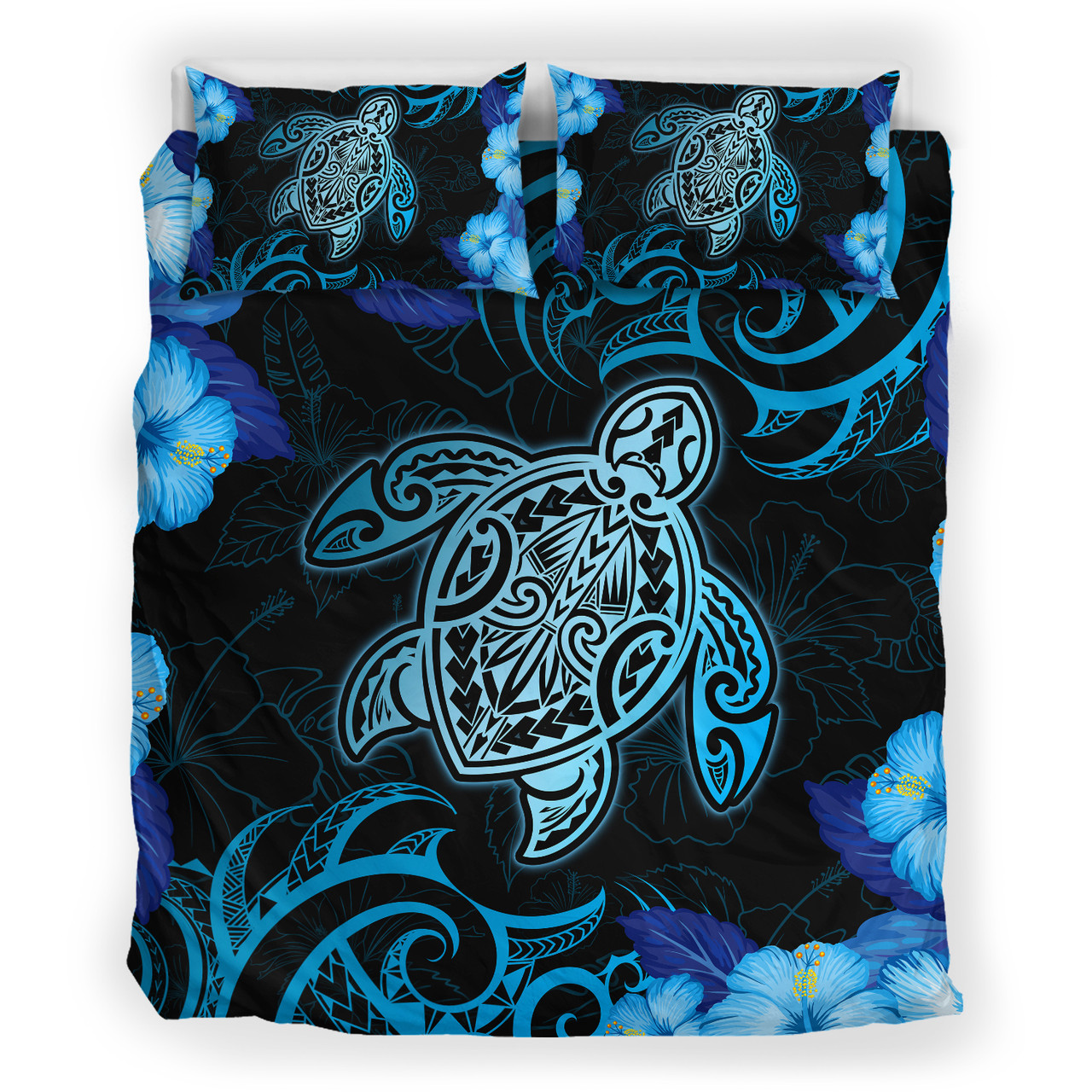 Hawaii Bedding Set - Hawaii Turtle Hibiscus Blue