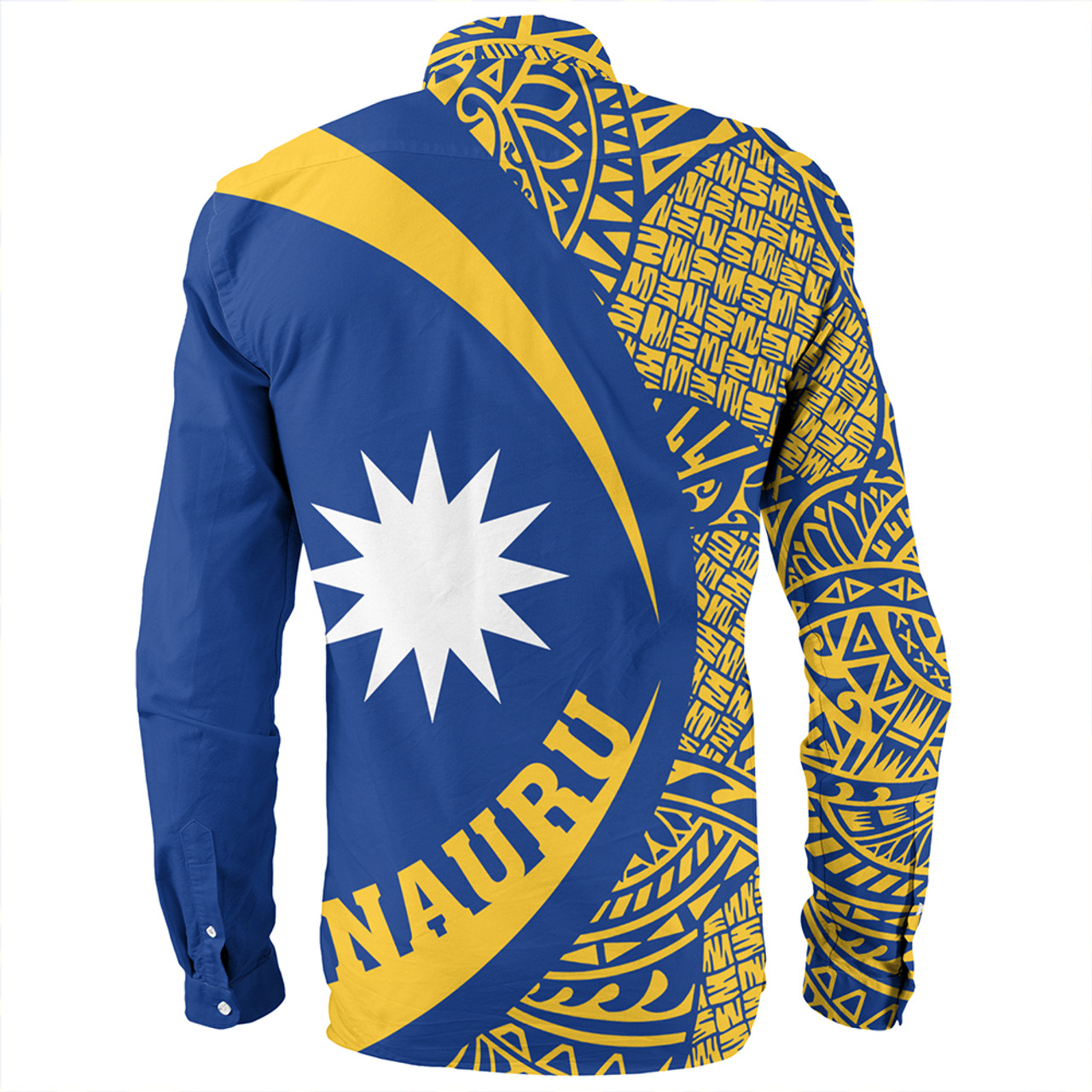 Nauru Long Sleeve Shirt Coat Of Arm Lauhala Circle