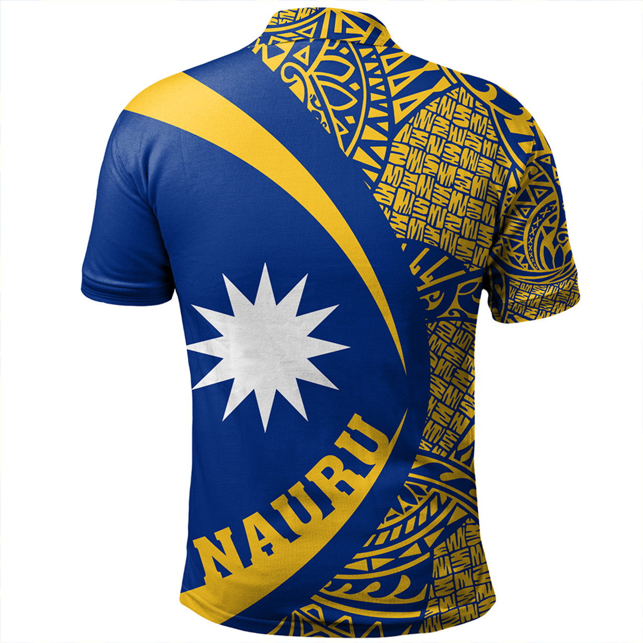 Nauru Polo Shirt Coat Of Arm Lauhala Circle