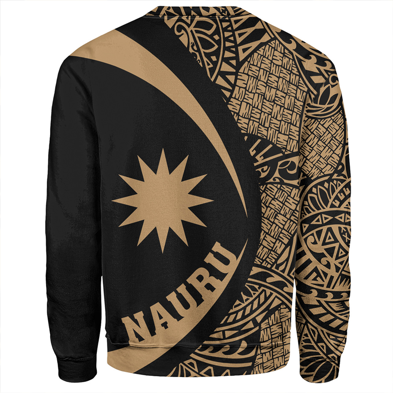 Nauru Sweatshirt Coat Of Arm Lauhala Gold Circle