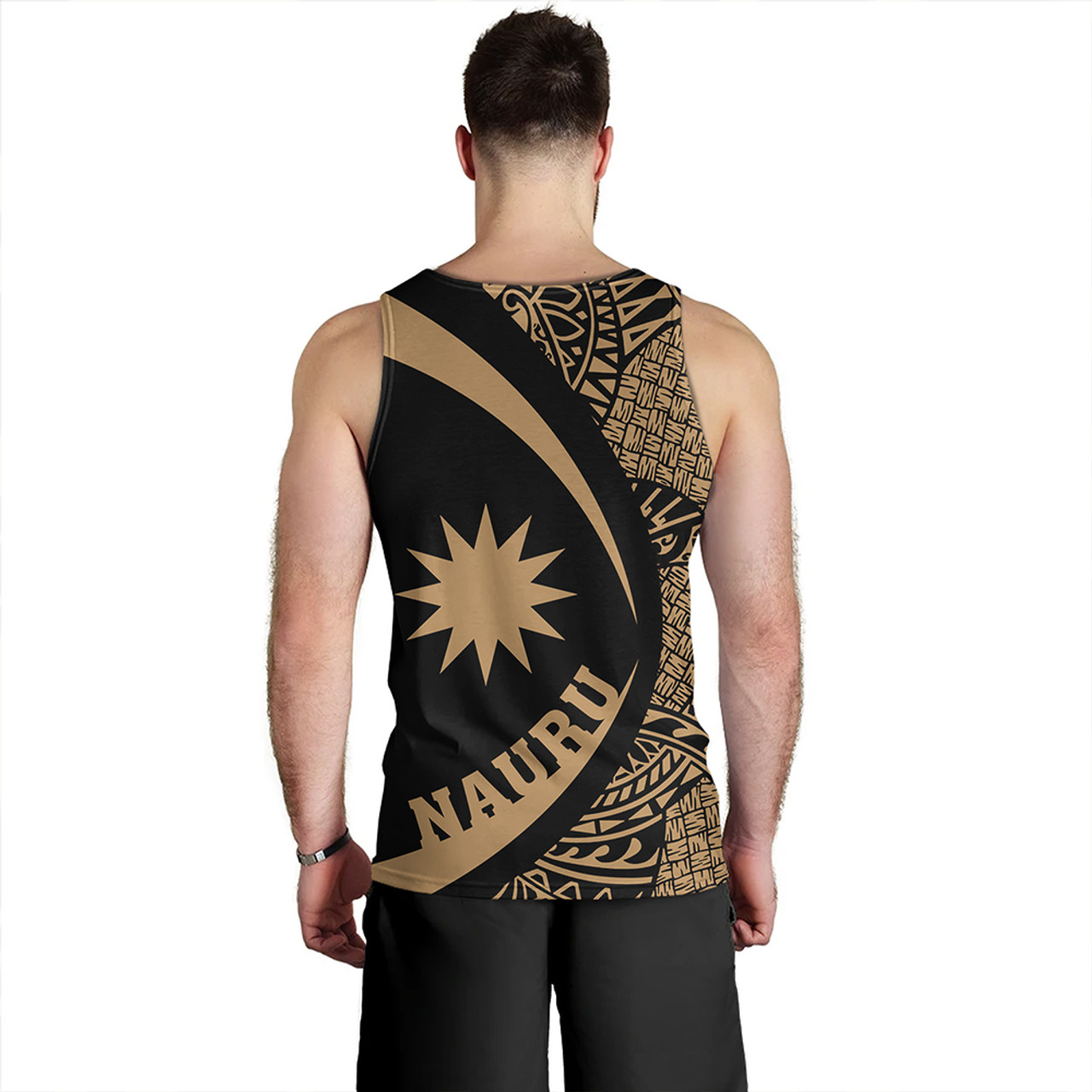 Nauru Tank Top Coat Of Arm Lauhala Gold Circle