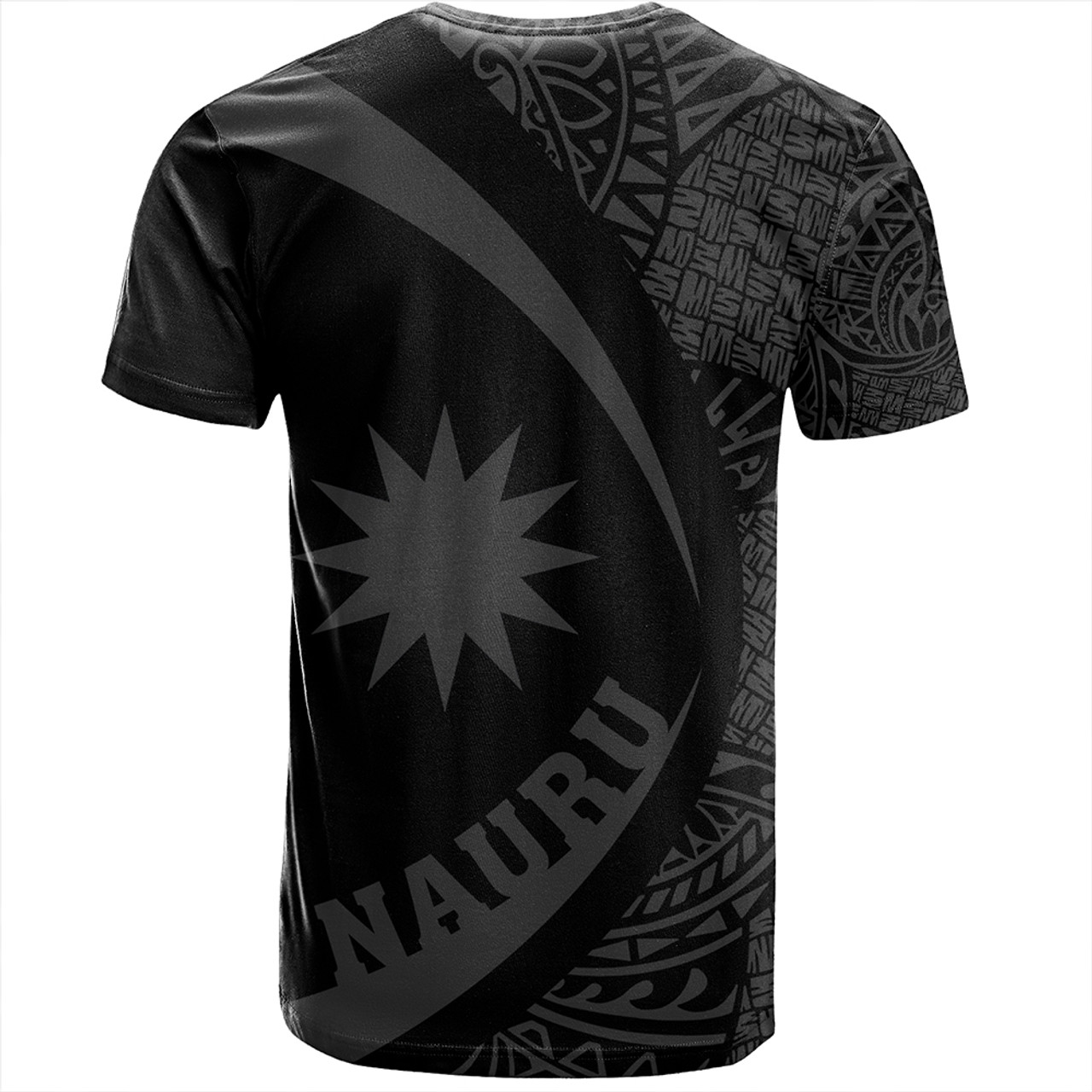 Nauru T-Shirt Coat Of Arm Lauhala Gray Circle