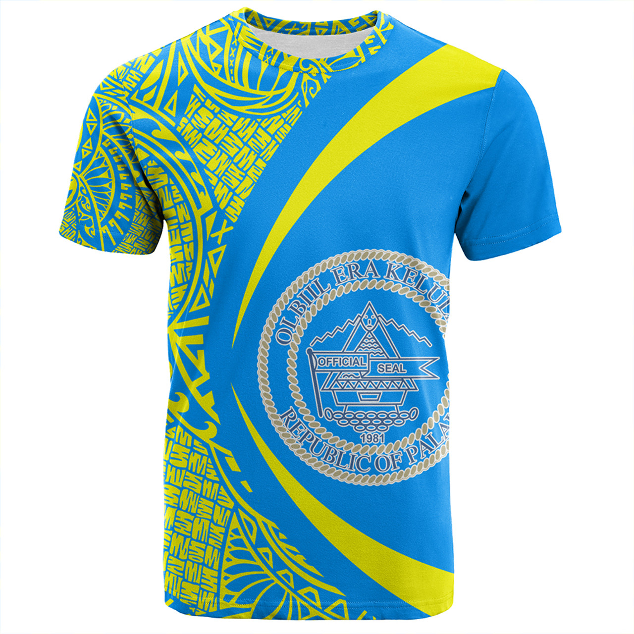 Palau T-Shirt Coat Of Arm Lauhala Circle
