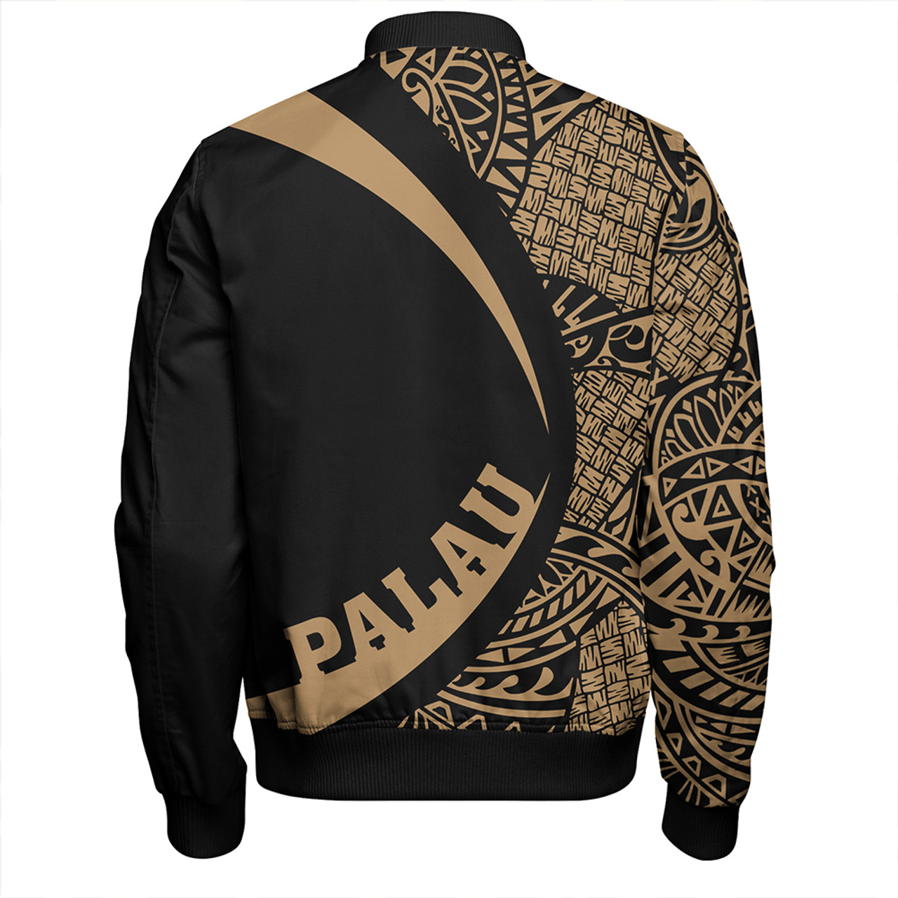 Palau Bomber Jacket Coat Of Arm Lauhala Gold Circle