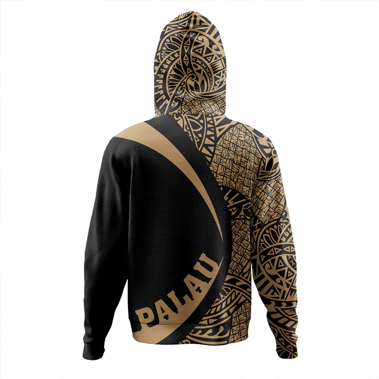 Palau Hoodie Coat Of Arm Lauhala Gold Circle