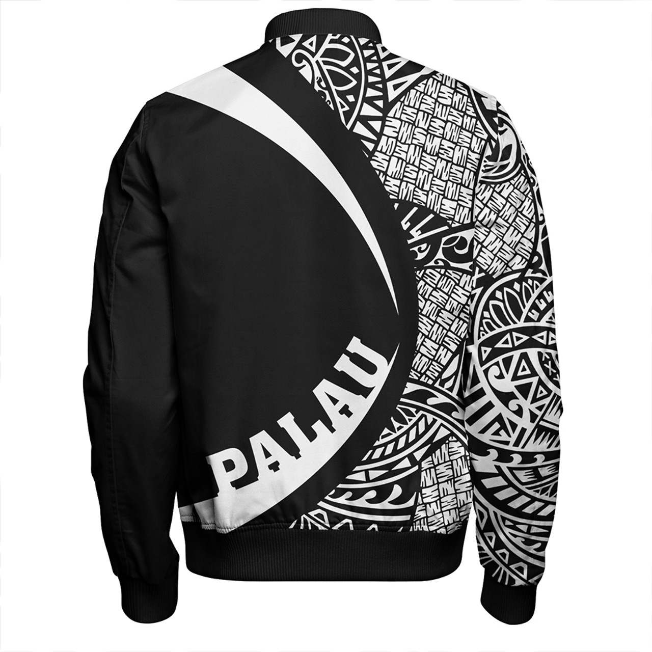 Palau Bomber Jacket Coat Of Arm Lauhala White Circle