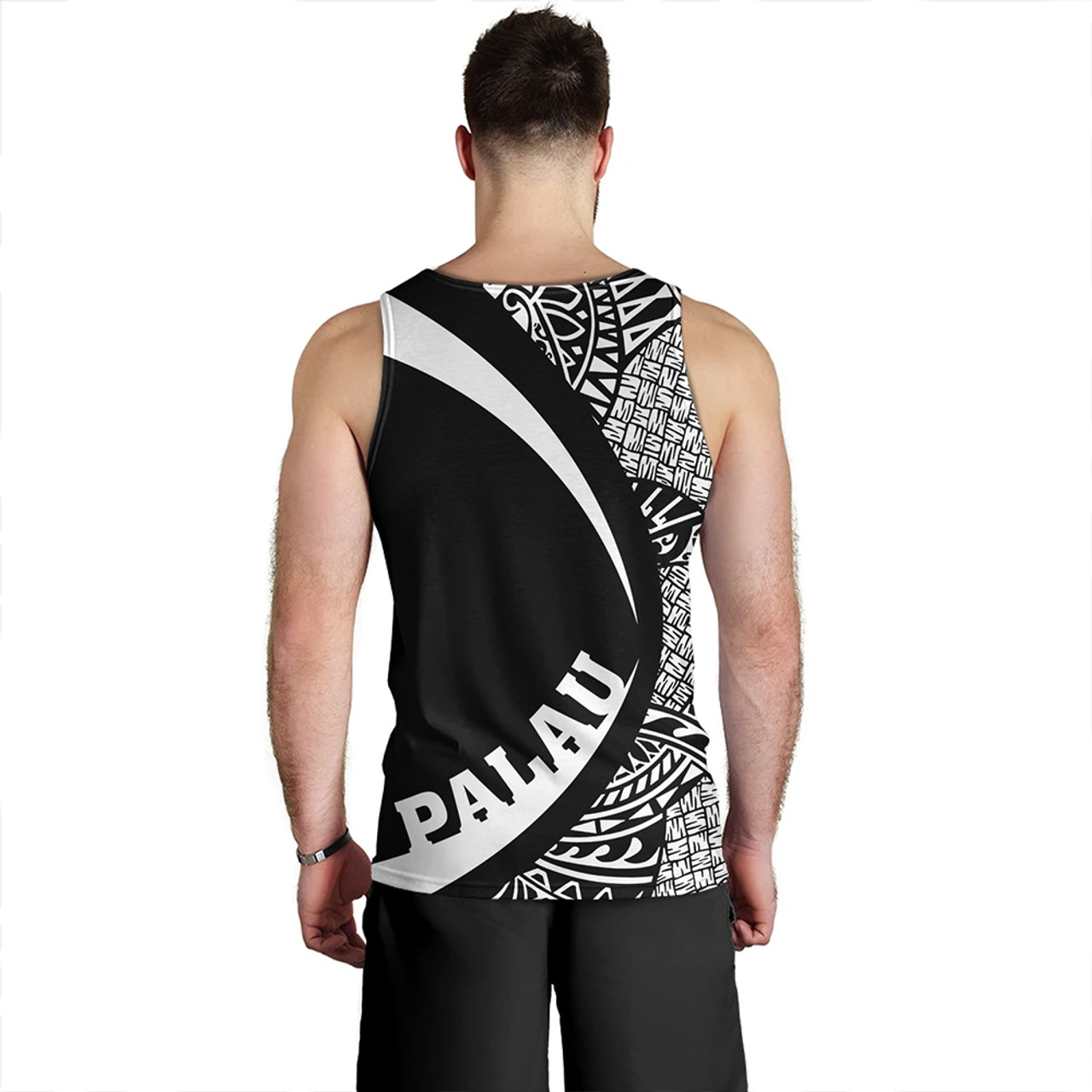 Palau Tank Top Coat Of Arm Lauhala White Circle