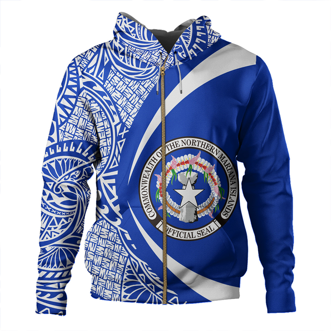 Northern Mariana Islands Hoodie Coat Of Arm Lauhala Circle