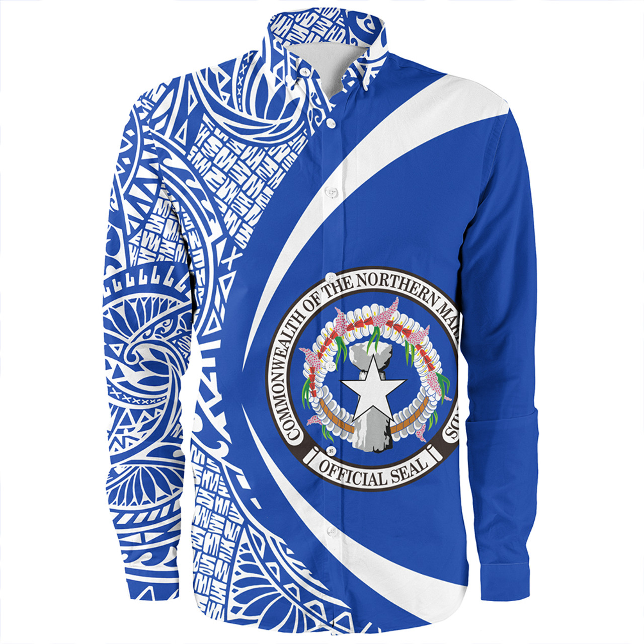 Northern Mariana Islands Long Sleeve Shirt Coat Of Arm Lauhala Circle