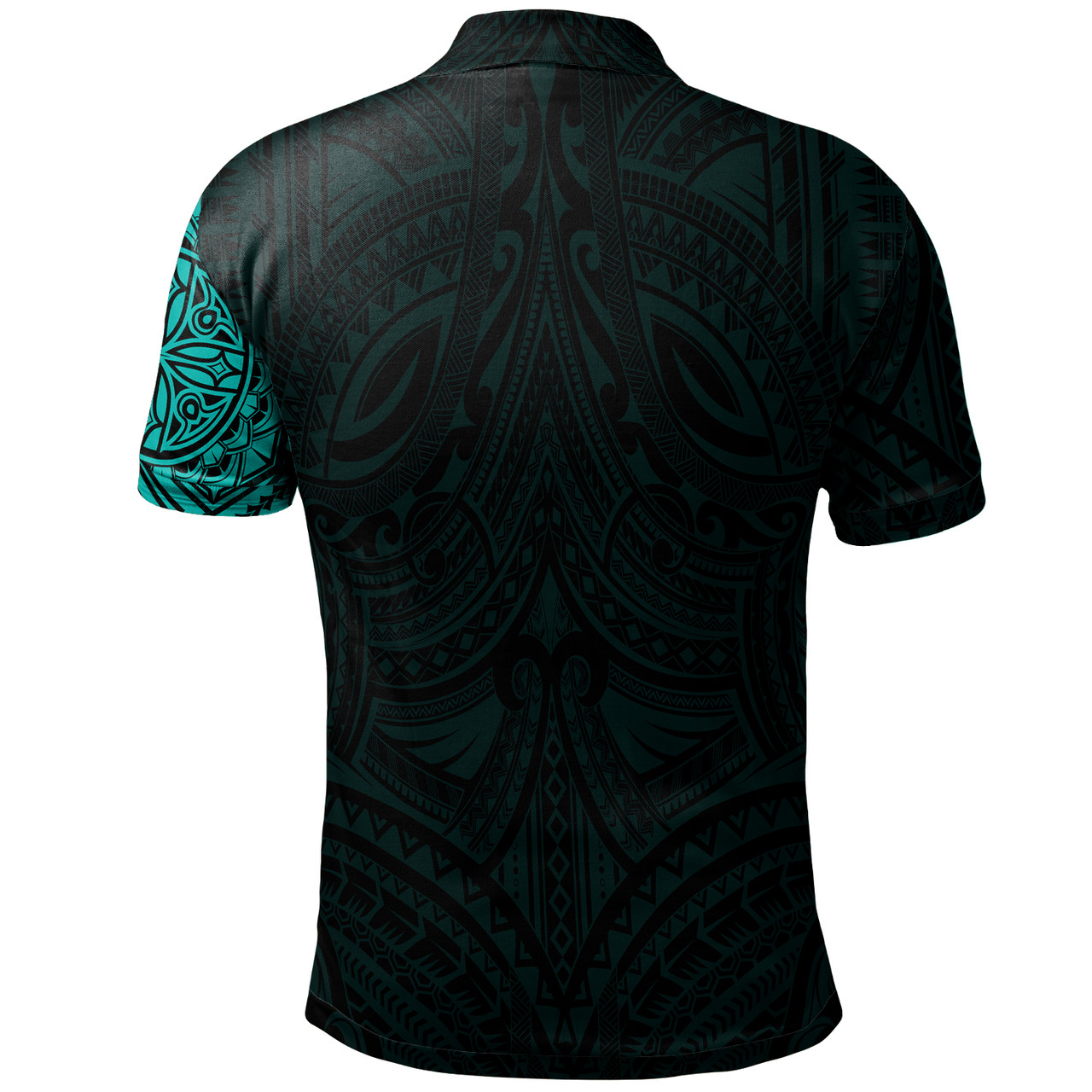 Polynesian Polo Shirt - Polynesian Flowers Tattoo Style