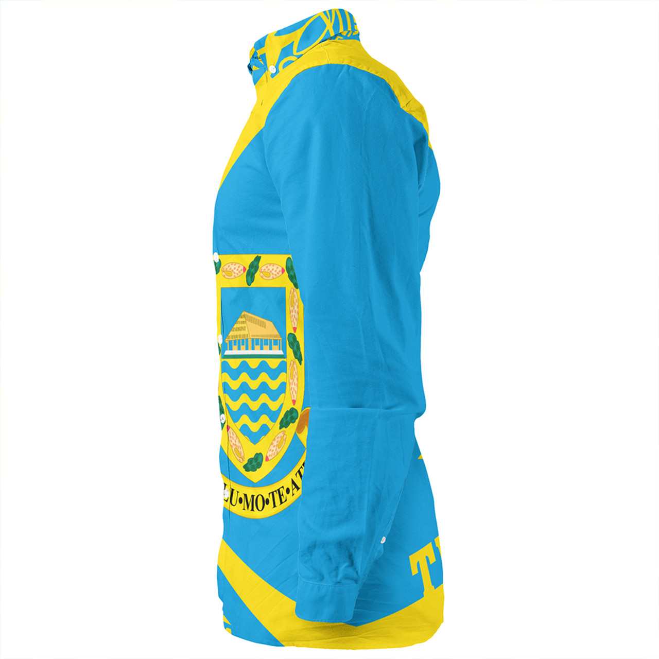 Tuvalu Long Sleeve Shirt Coat Of Arm Lauhala Circle