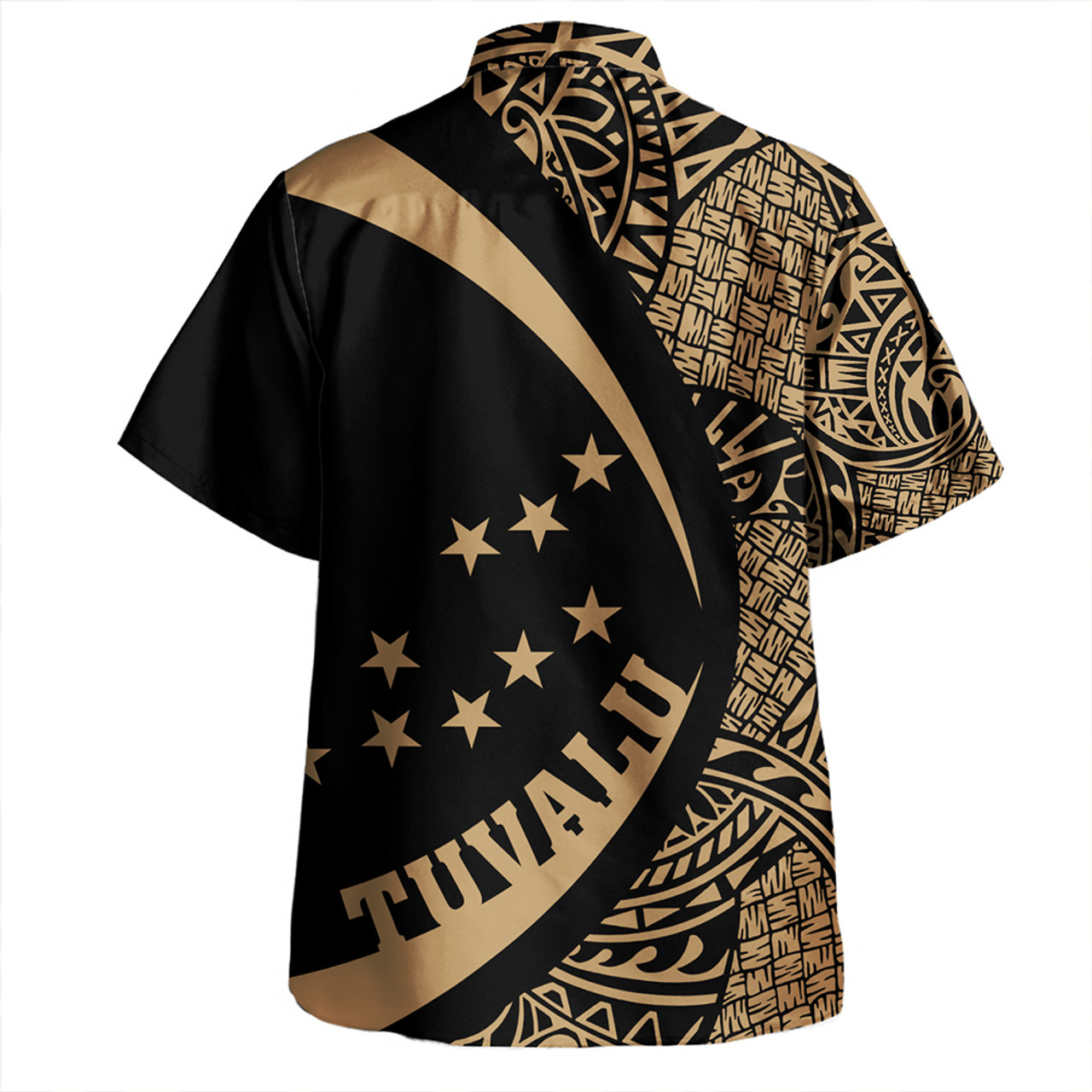 Tuvalu Hawaiian Shirt Coat Of Arm Lauhala Gold Circle