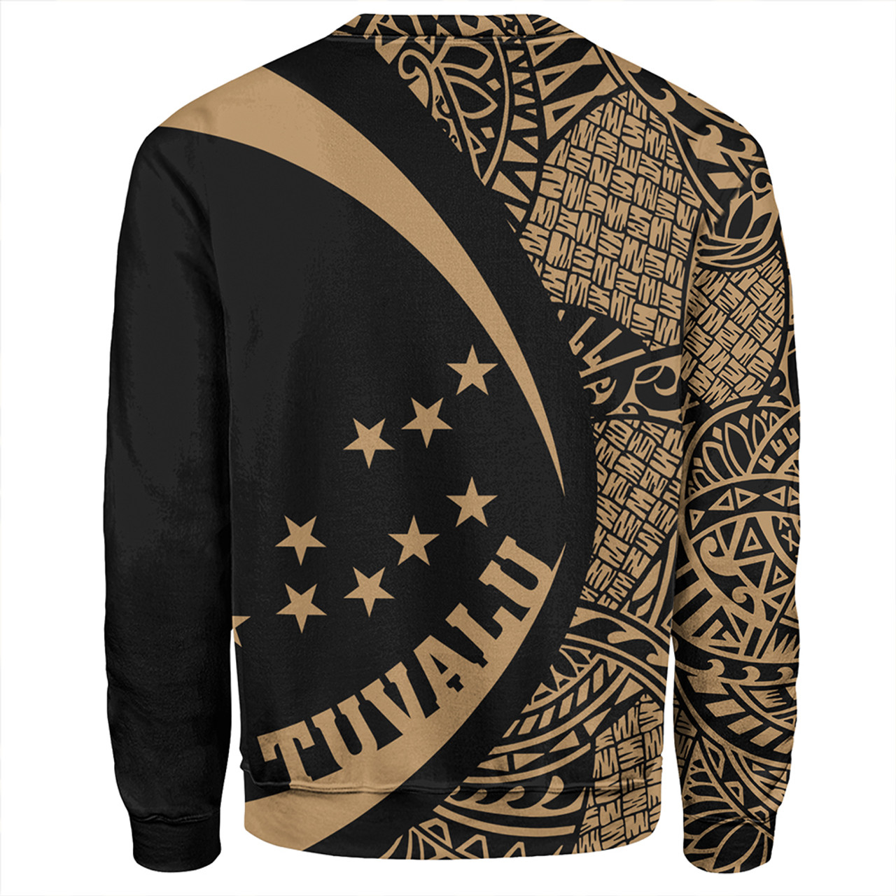 Tuvalu Sweatshirt Coat Of Arm Lauhala Gold Circle