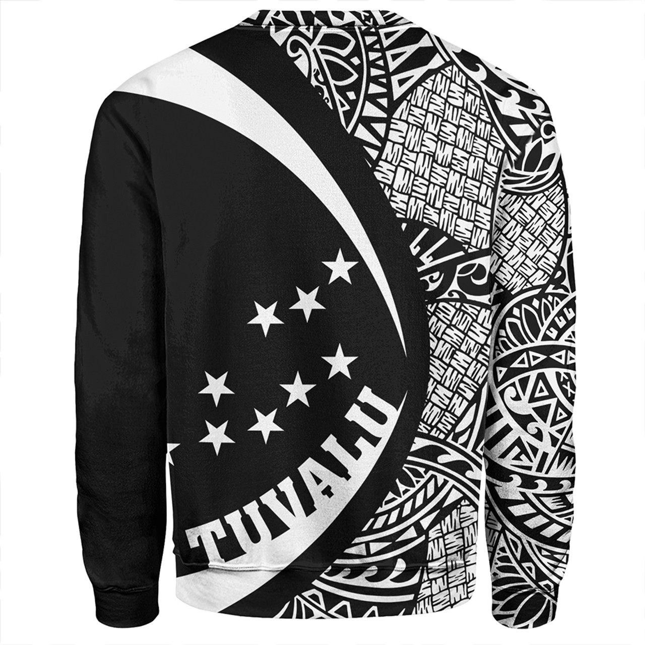 Tuvalu Sweatshirt Coat Of Arm Lauhala White Circle