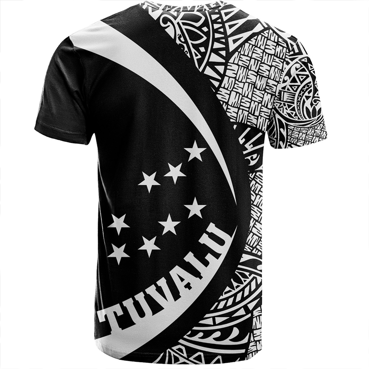 Tuvalu T-Shirt Coat Of Arm Lauhala White Circle