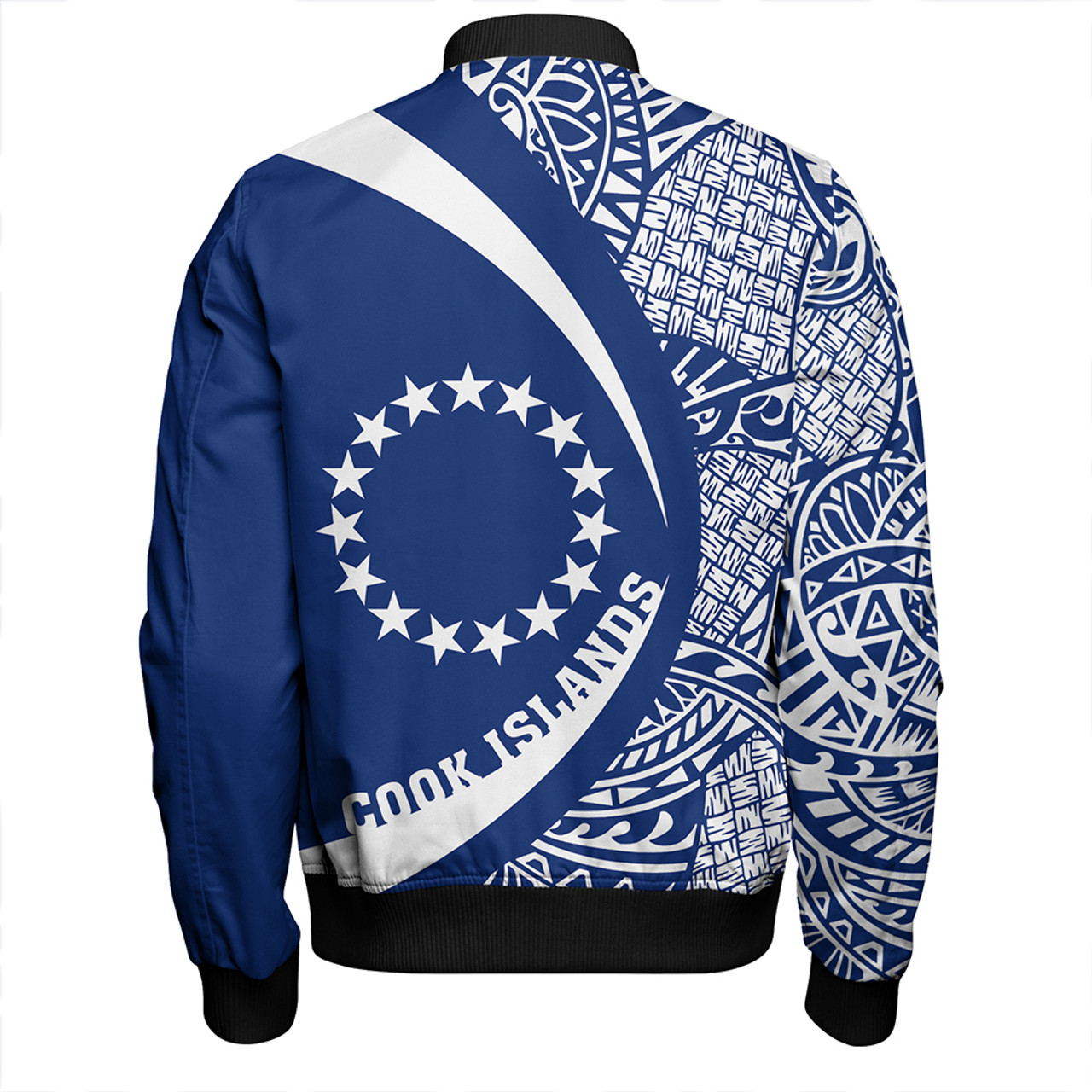 Cook Islands Bomber Jacket Coat Of Arm Lauhala Circle